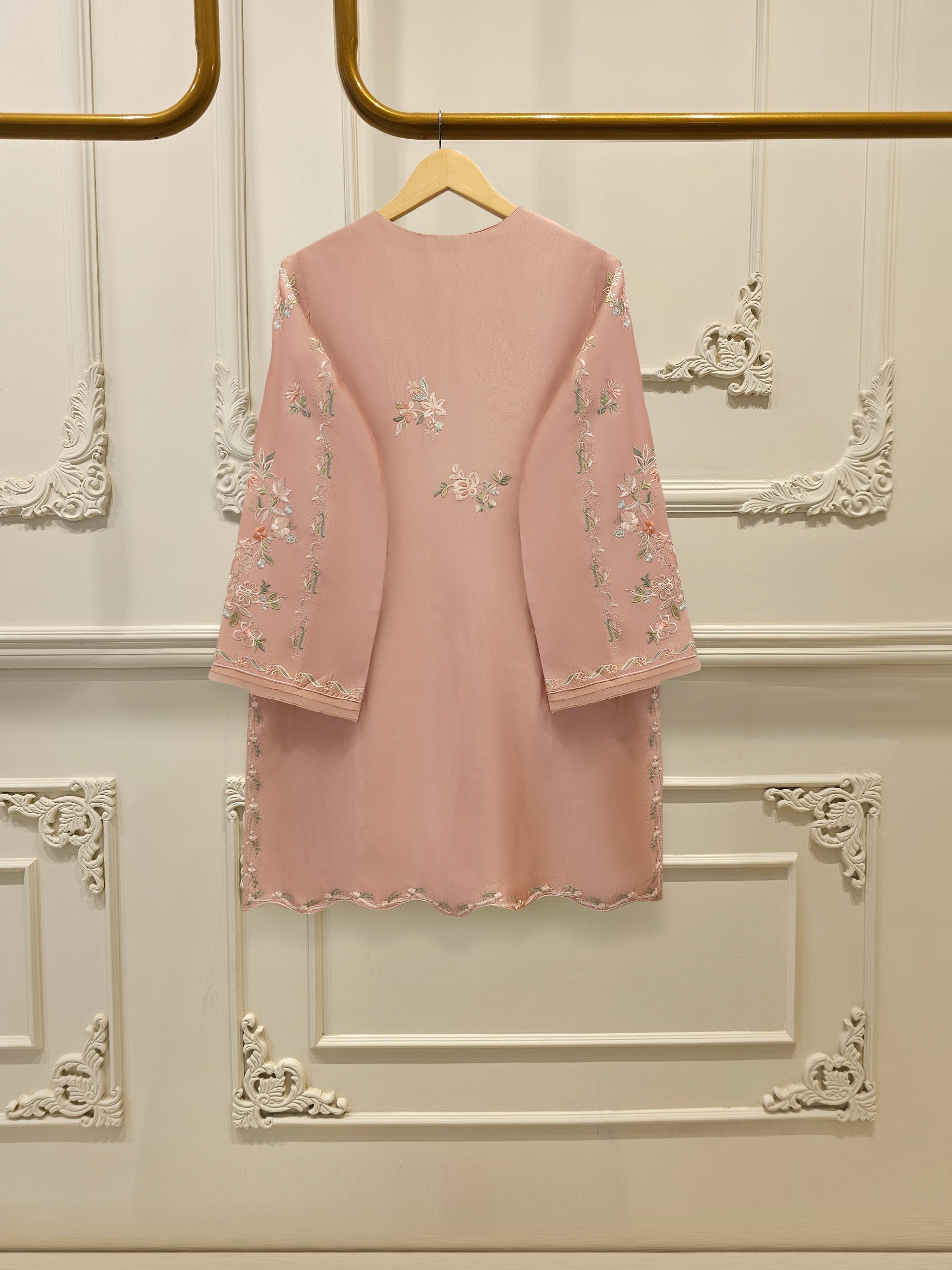 2 Piece- Pure Sheesha Silk Embroidered Suit S115260