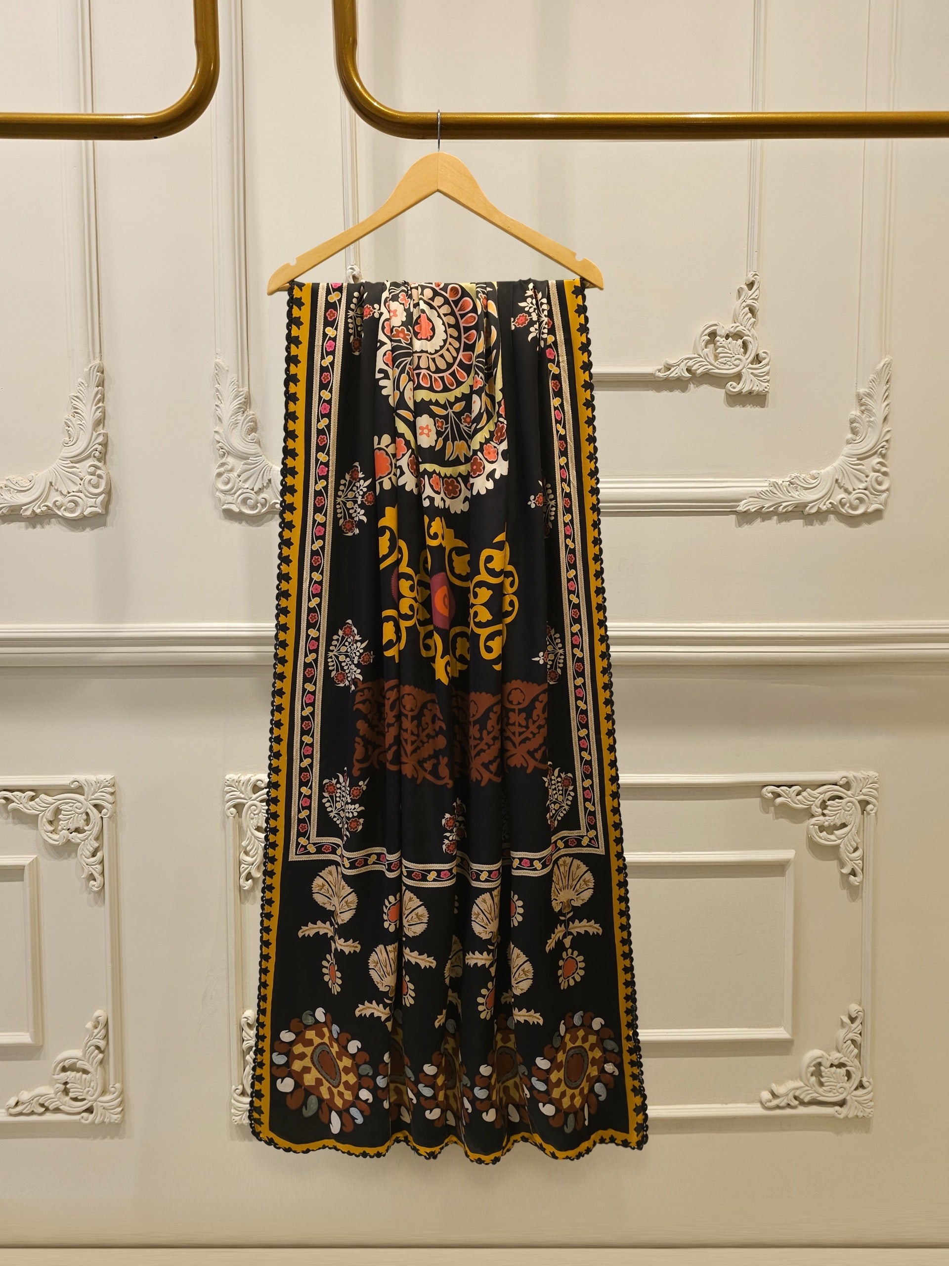 3 Piece- Pure Sheesha Silk Embroidered Suit S115364