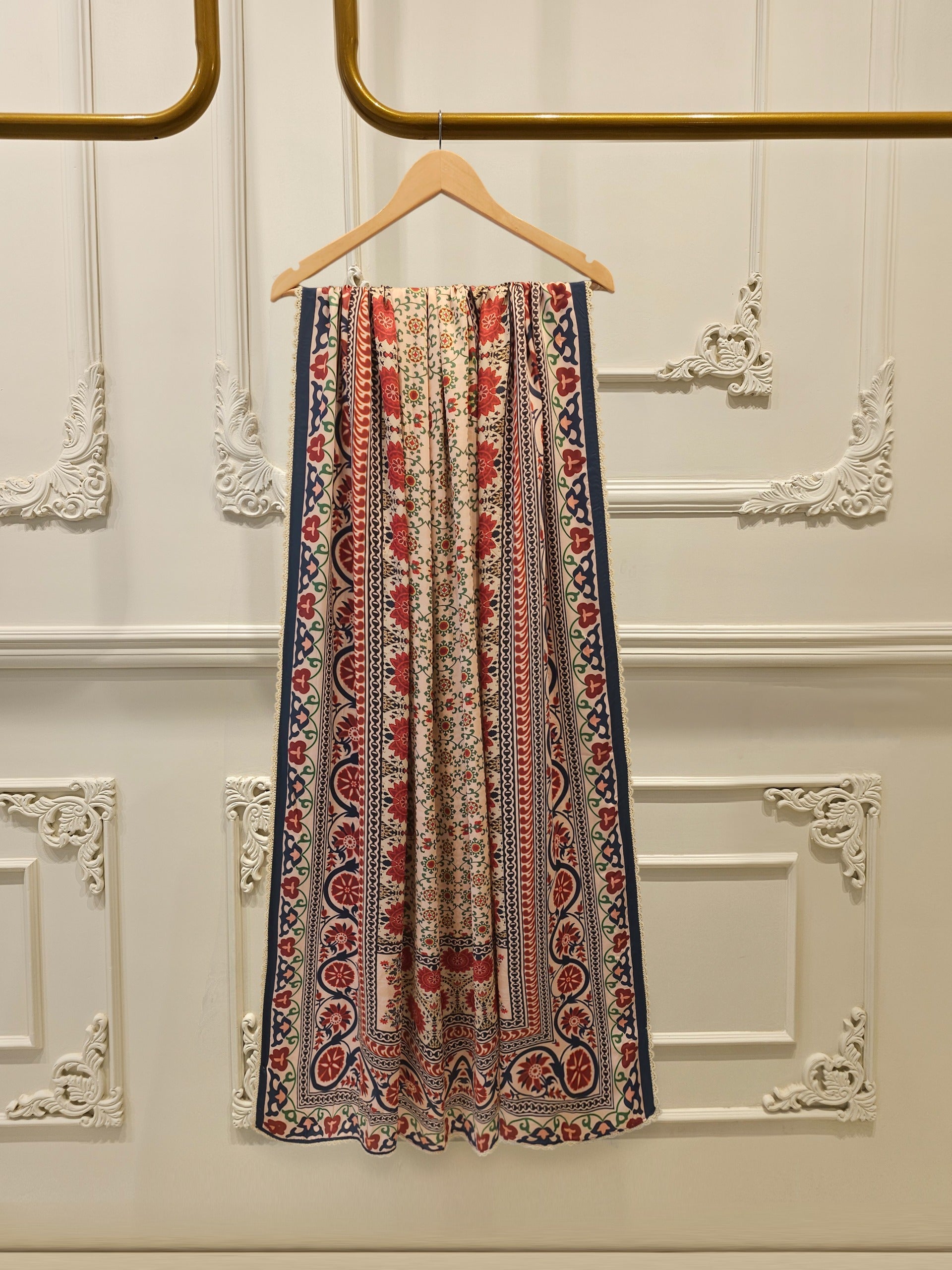 3 Piece- Pure Korean Silk Embroidered Suit S115363