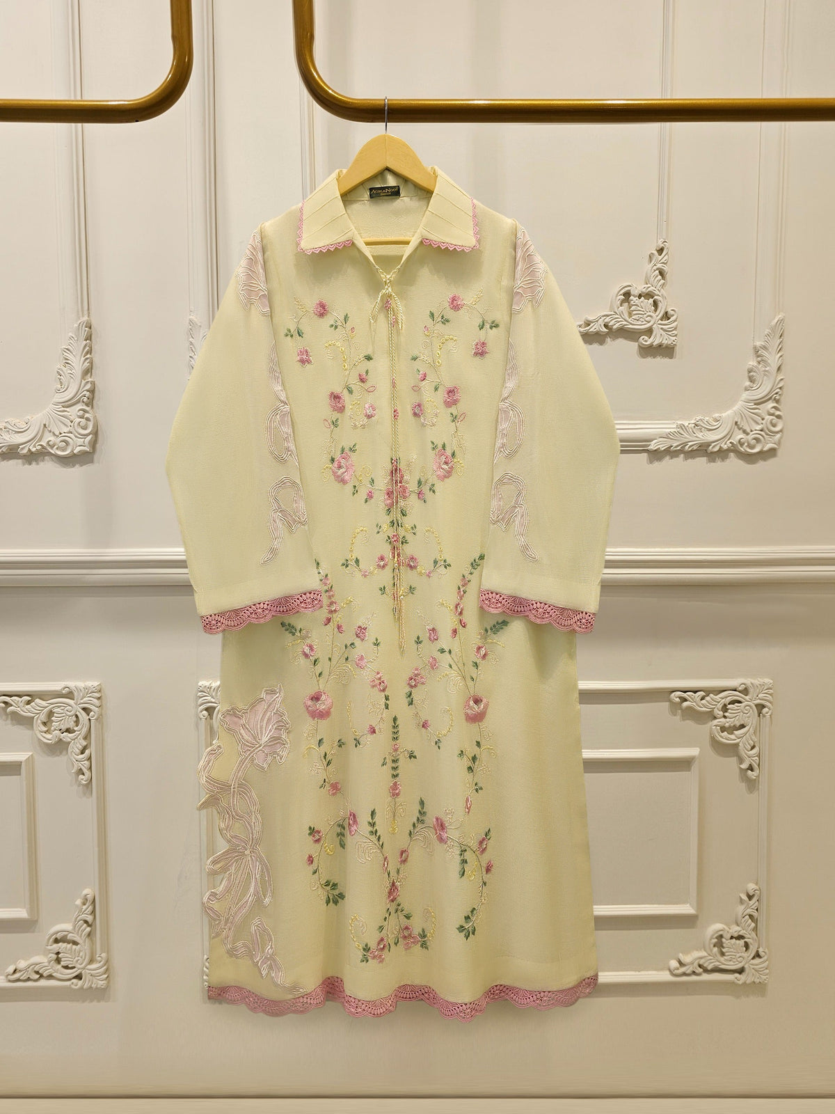 2 Piece - Pure Embroidered Cotton Net Suit S114820