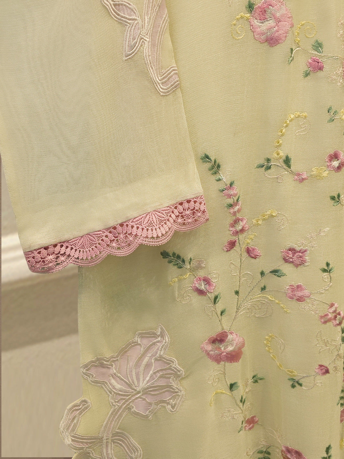 2 Piece - Pure Embroidered Cotton Net Suit S114820