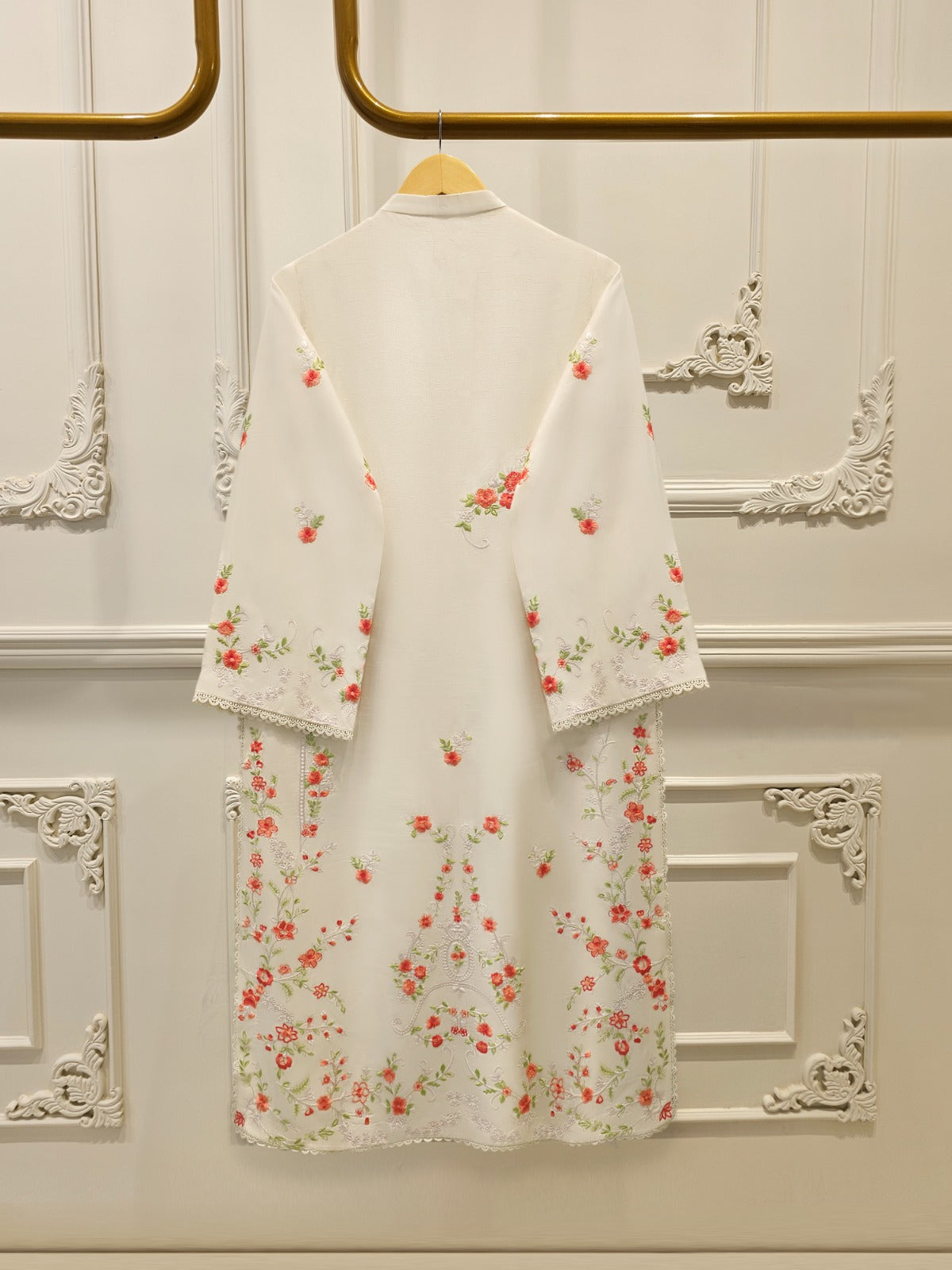 2 Piece- Pure Korean Silk Embroidered Suit S115413
