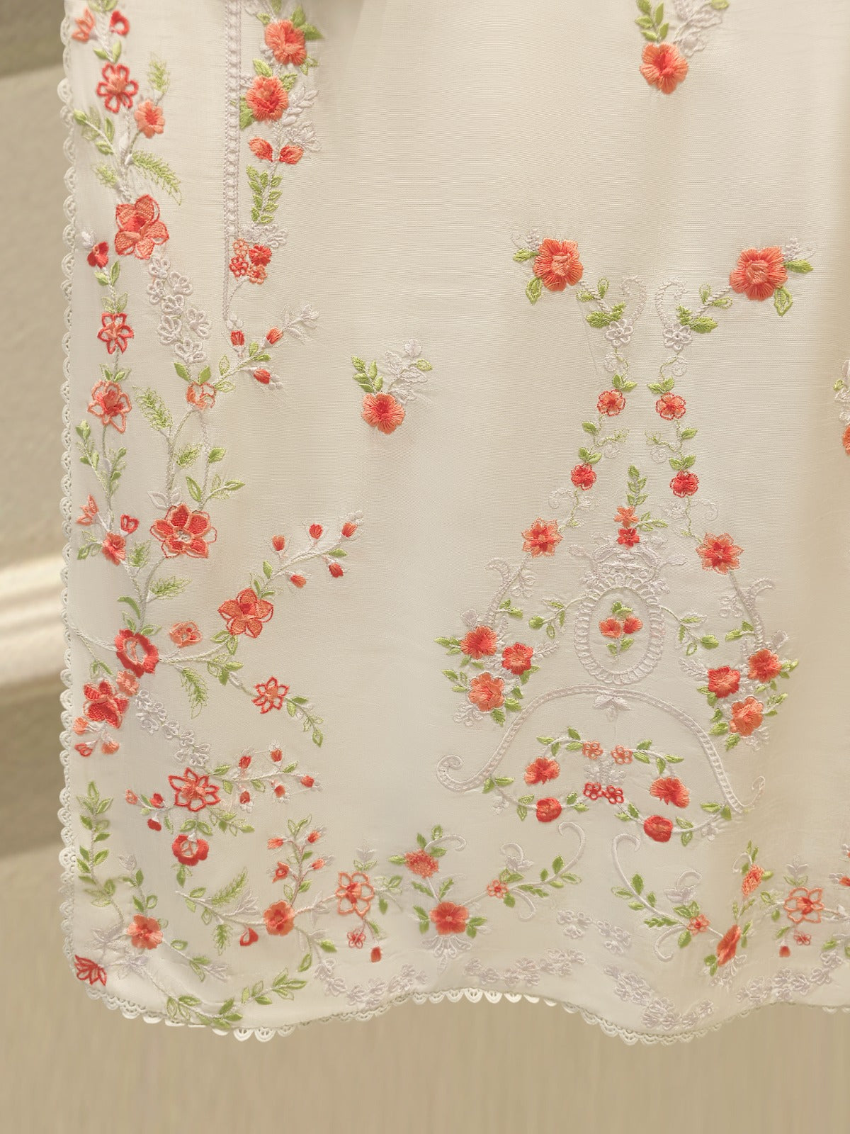2 Piece- Pure Korean Silk Embroidered Suit S115413