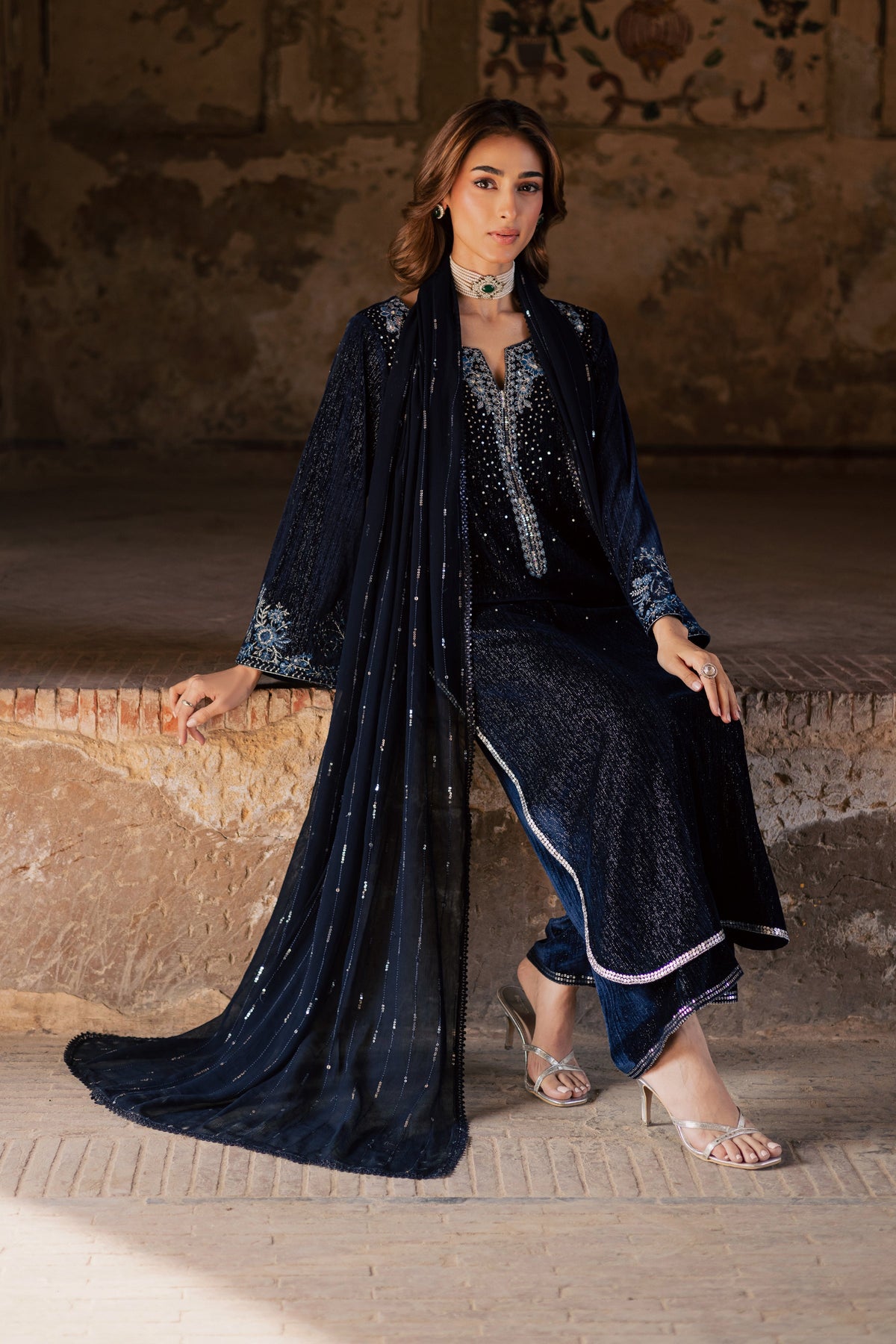 Whisper 3Pc - Velvet Formal Dress
