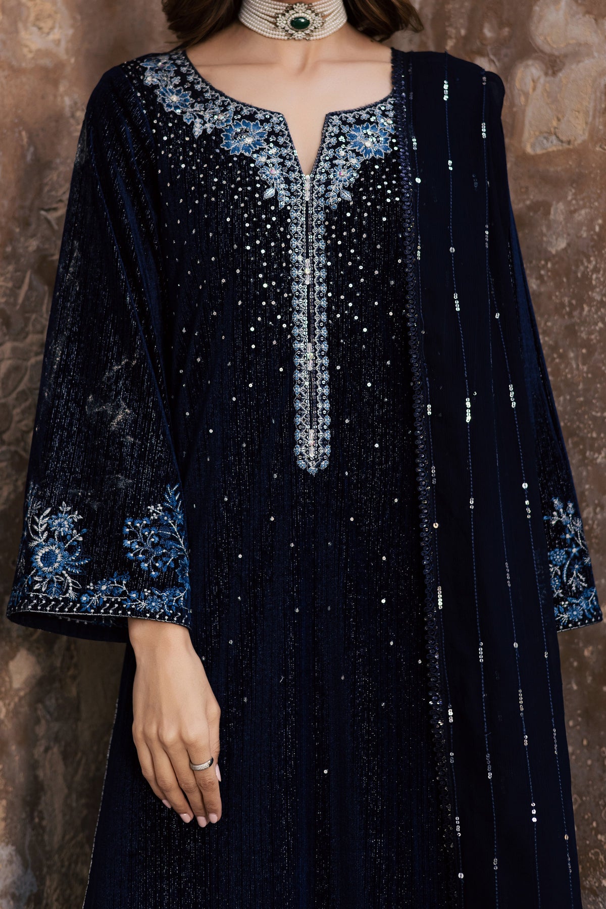 Whisper 3Pc - Velvet Formal Dress