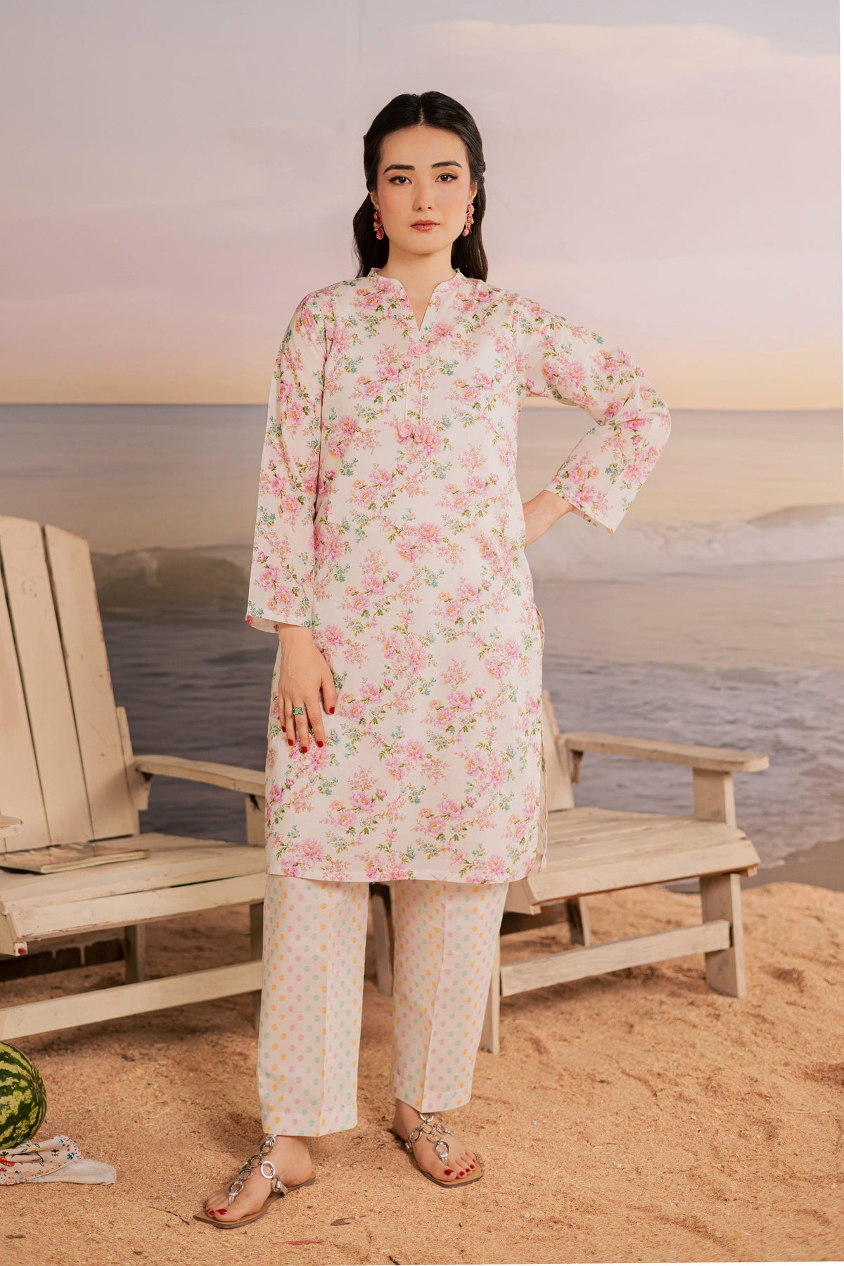 White Hawk 2Pc - Printed Lawn Dress