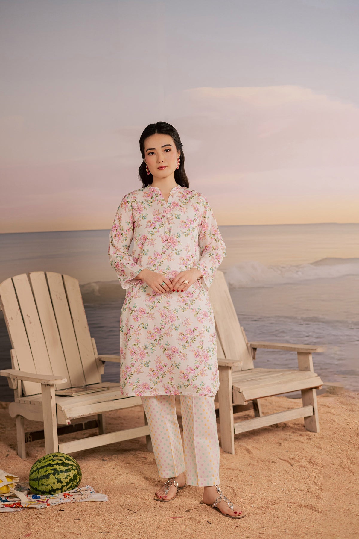 White Hawk 2Pc - Printed Lawn Dress