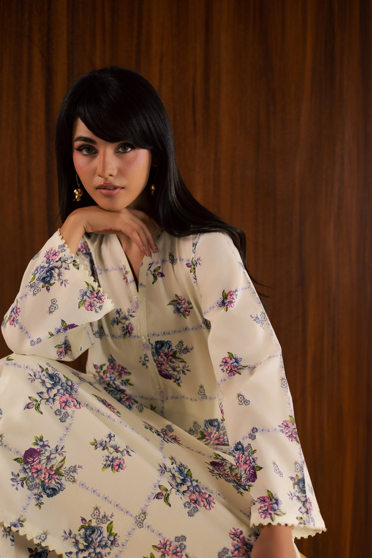White Sally 2Pc - Printed Lawn Dress