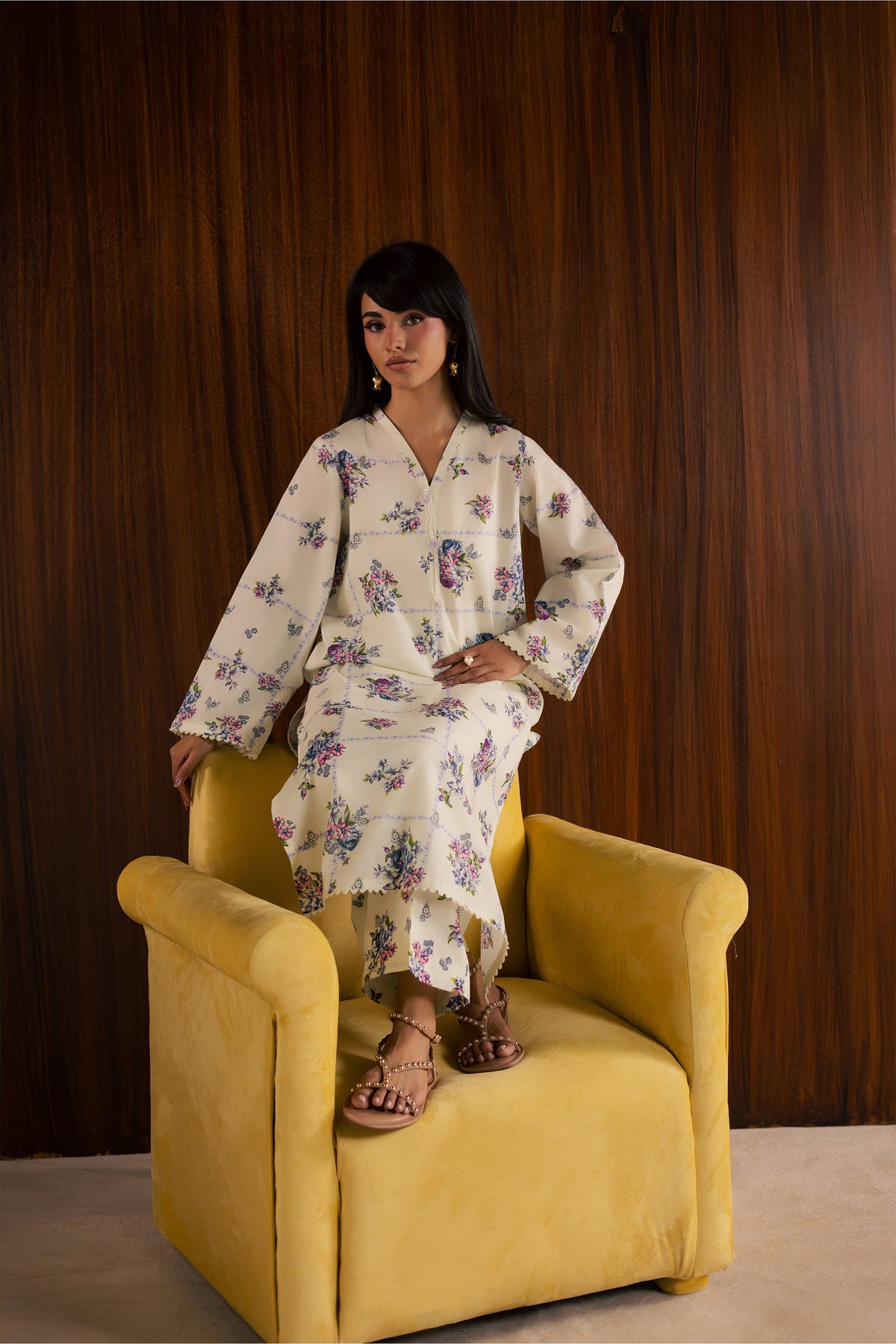 White Sally 2Pc - Printed Lawn Dress