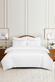 White Fairy Stripe Satin T-250 Quilt Cover Set