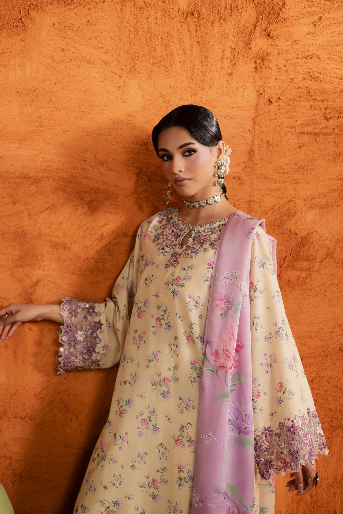 Yellow Lamia 3Pc - Printed Lawn Dress
