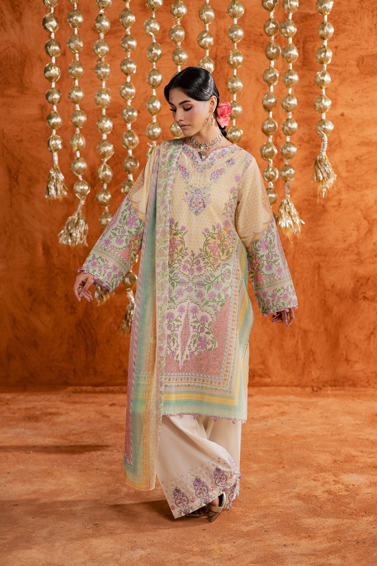 Yellow Tofu 3Pc - Printed Lawn Dress