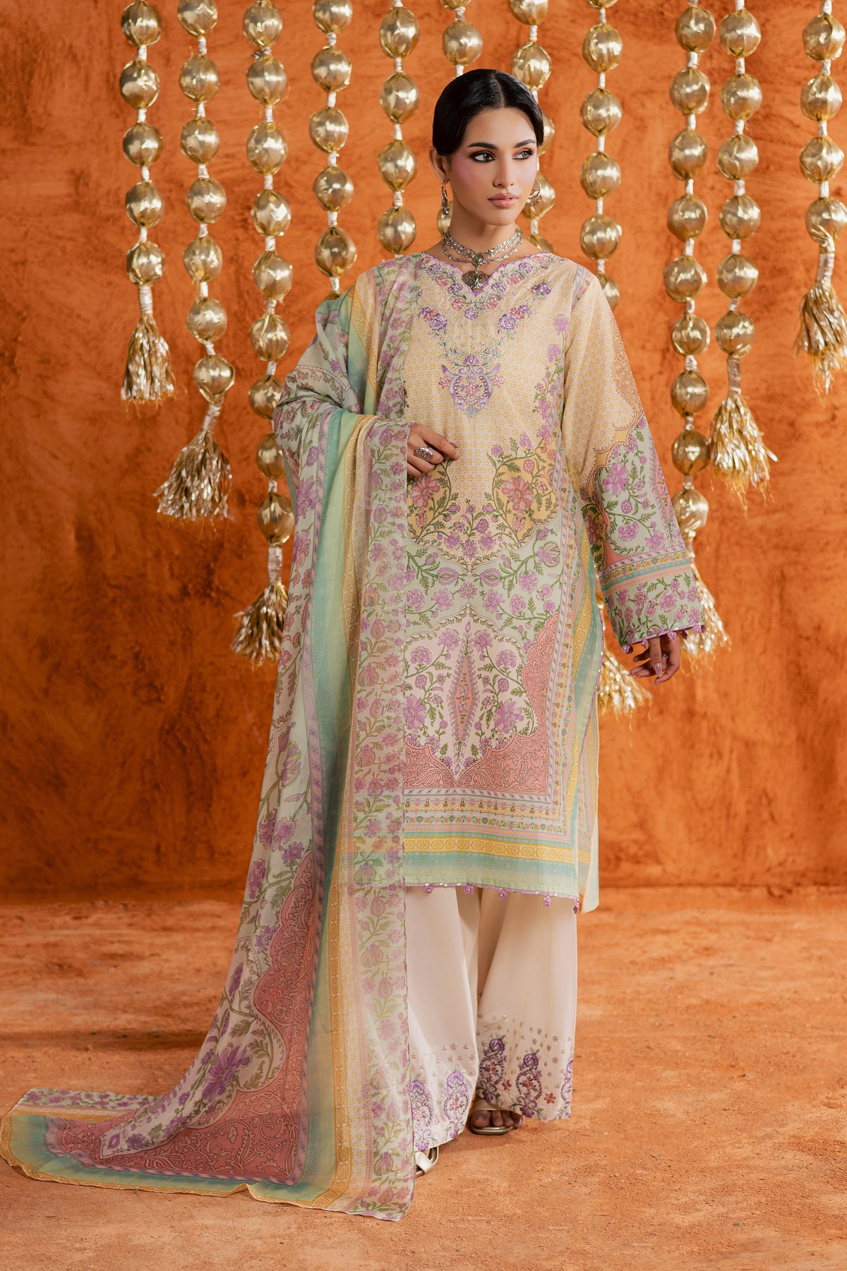 Yellow Tofu 3Pc - Printed Lawn Dress