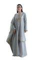 3 Piece Embroidered Self Jacquard Suit With Handwork And Chikan Kari Trouser