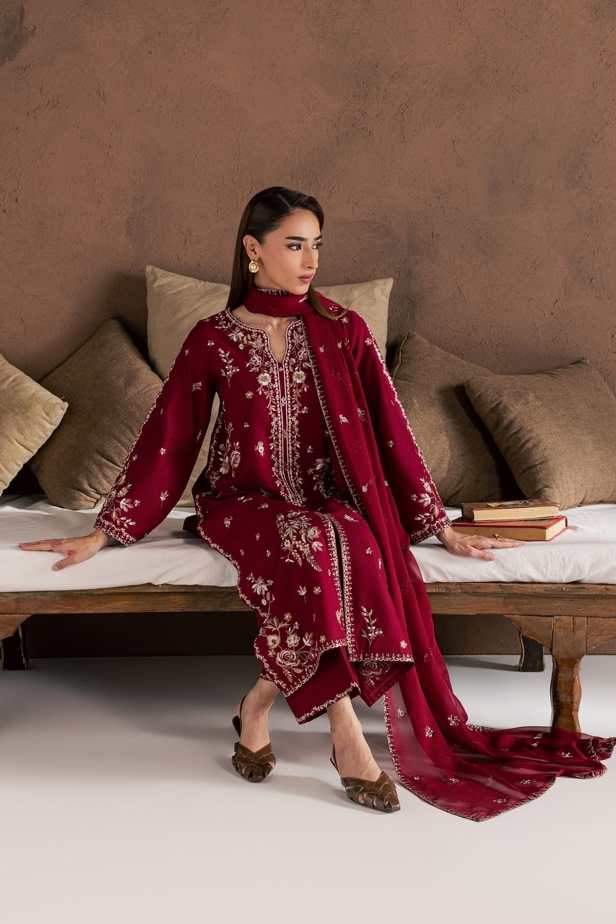 Zarshak 3Pc - Embroidered Cambric Pret