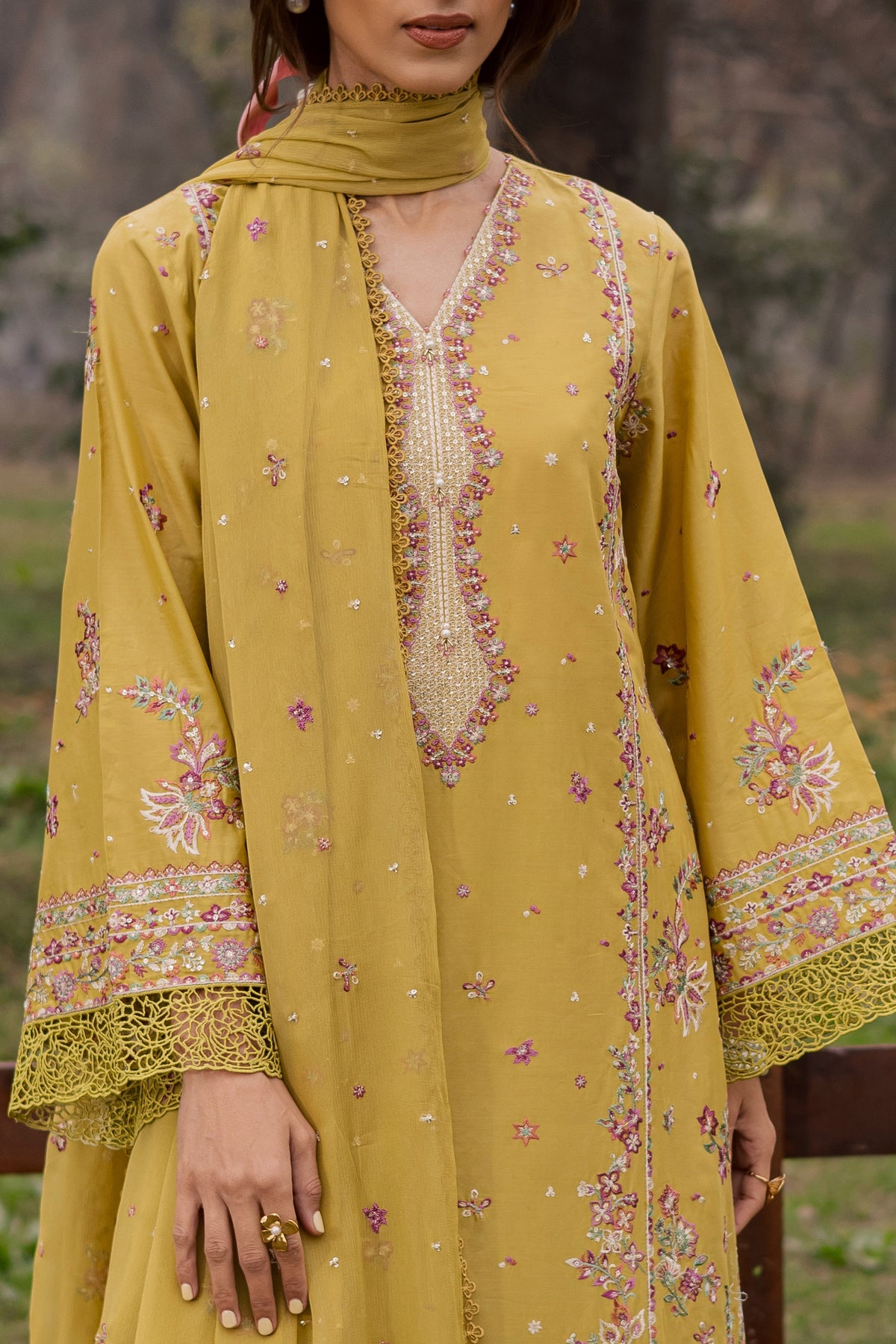 Zimal 3Pc - Festive Embroidered Lawn