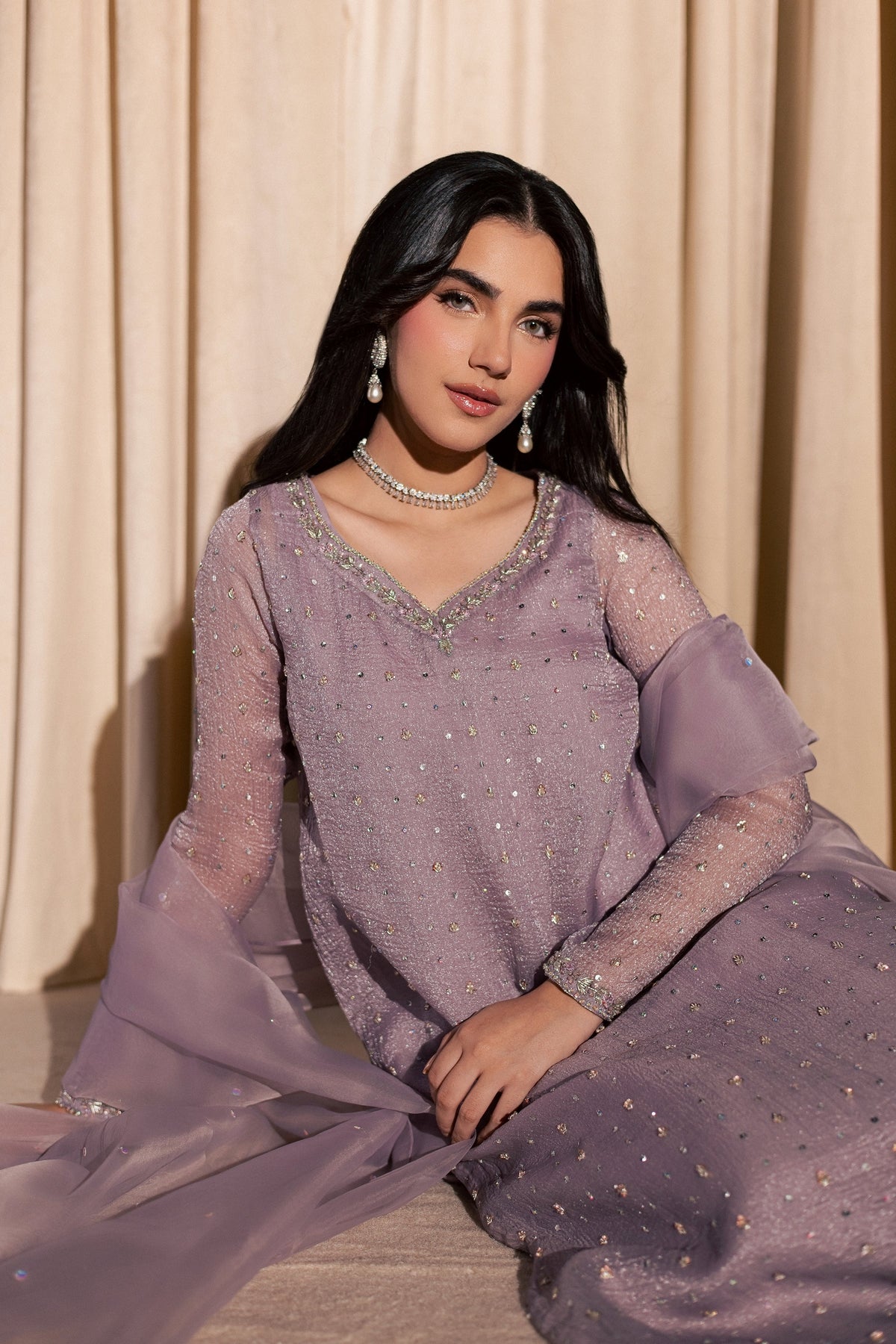 Zinnia Bloom 3Pc - Festive Luxe Pret