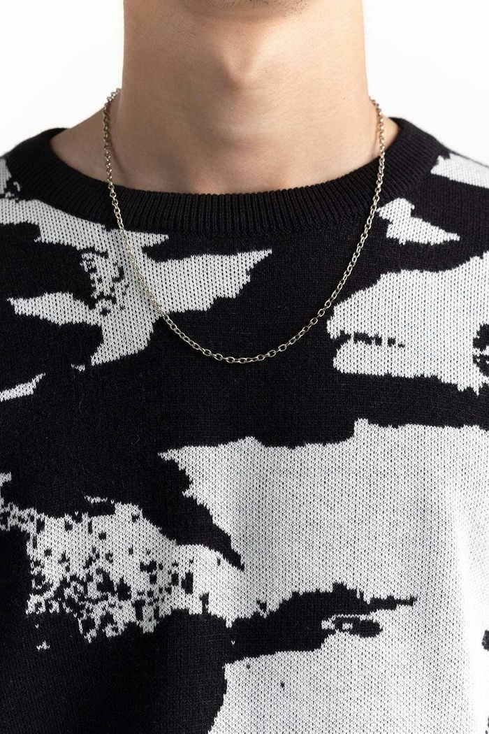 Abstract Jacquard Sweater