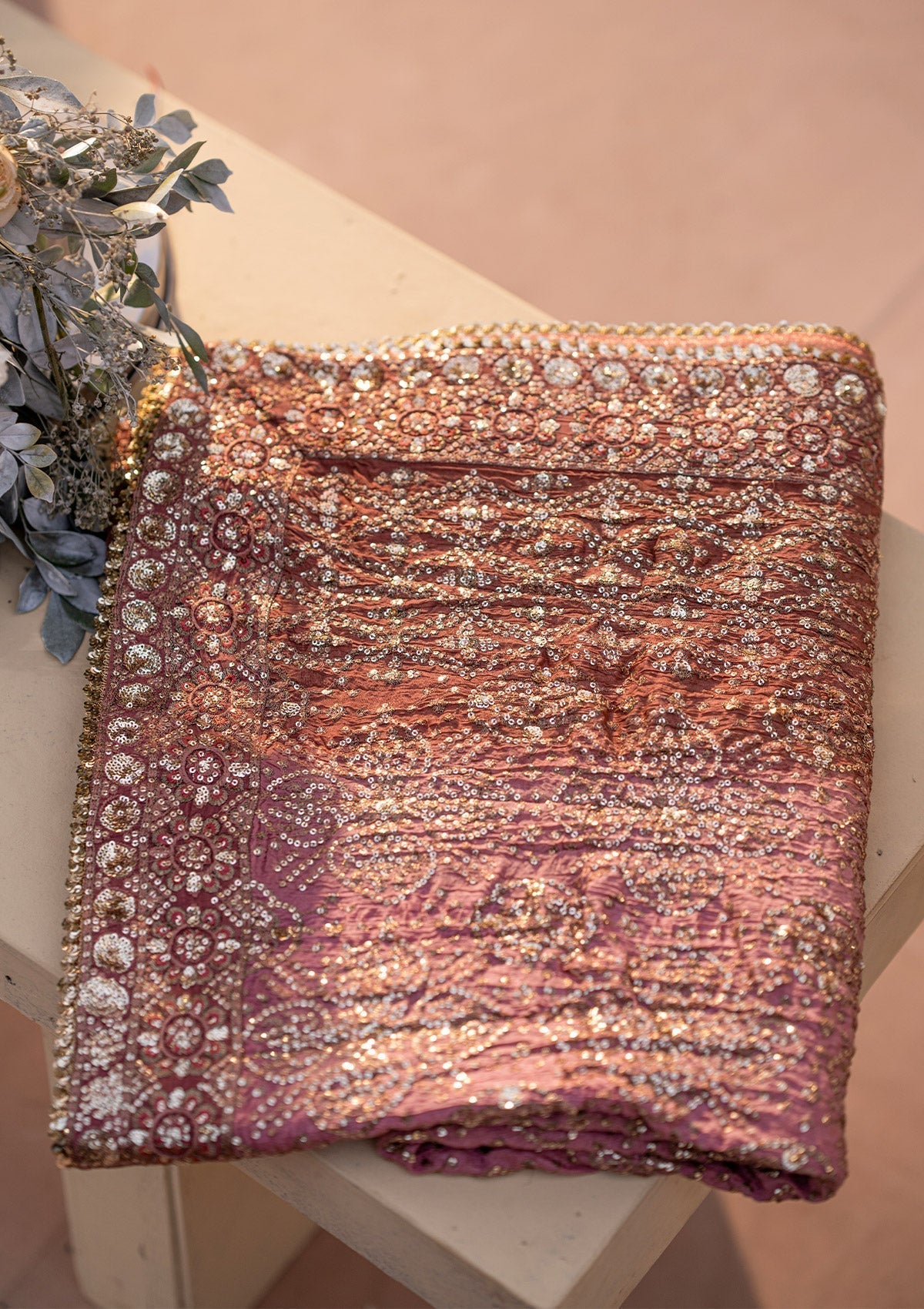 Aik Atelier Style — Mairaz Pink Silk Shawl
