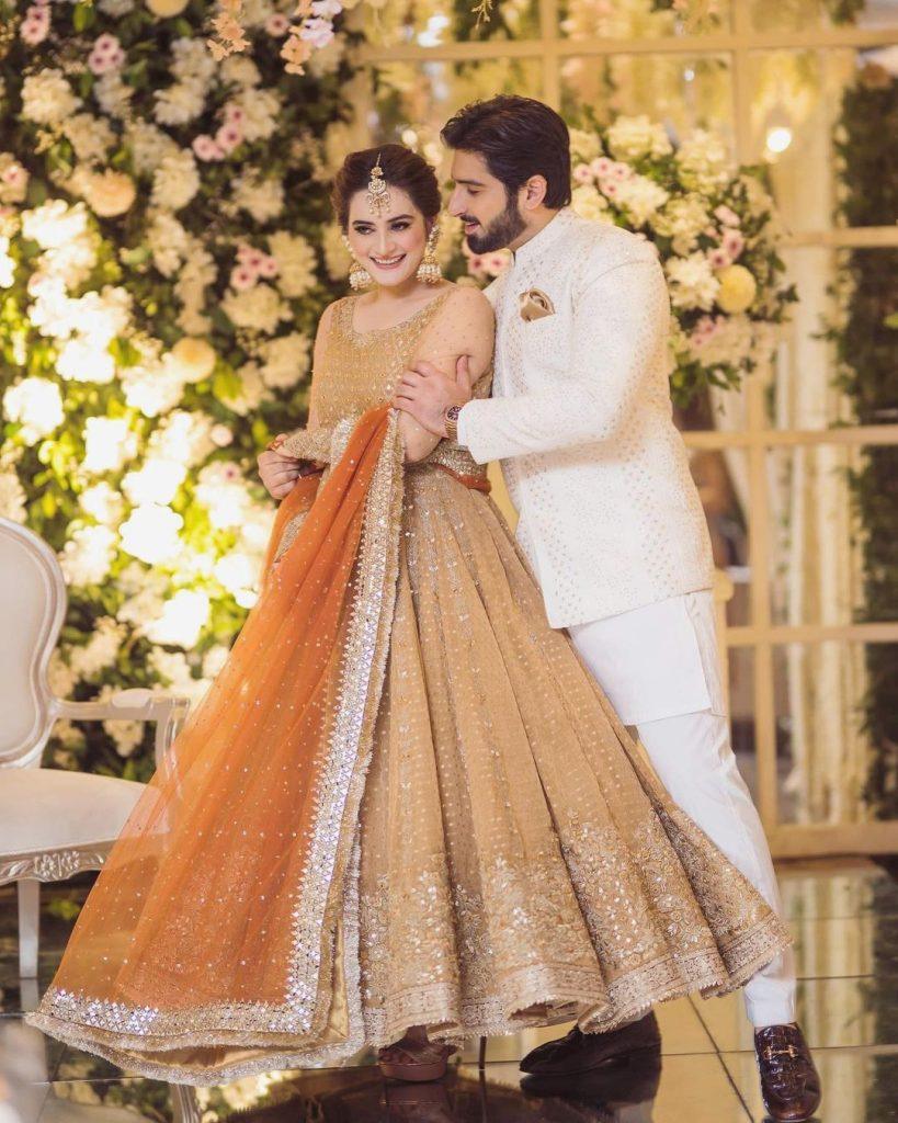 Aiman Khan spotted wearing Faiza Saqlain 3 Pieces Unstitch Suits With Mirror Work