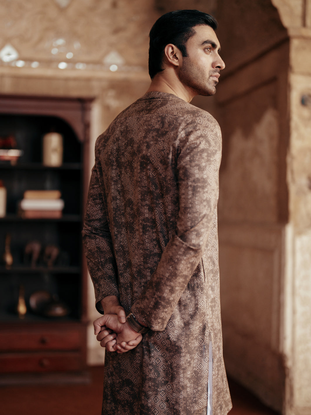 Brown Cotton Kurta - AL-K-1185