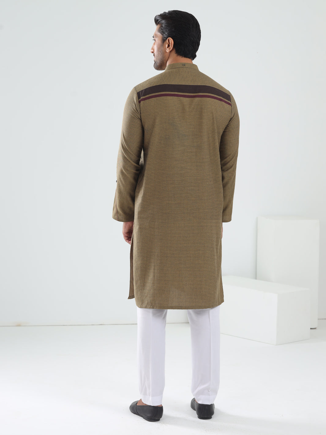 Mustard Cotton Kurta - AL-K-1203