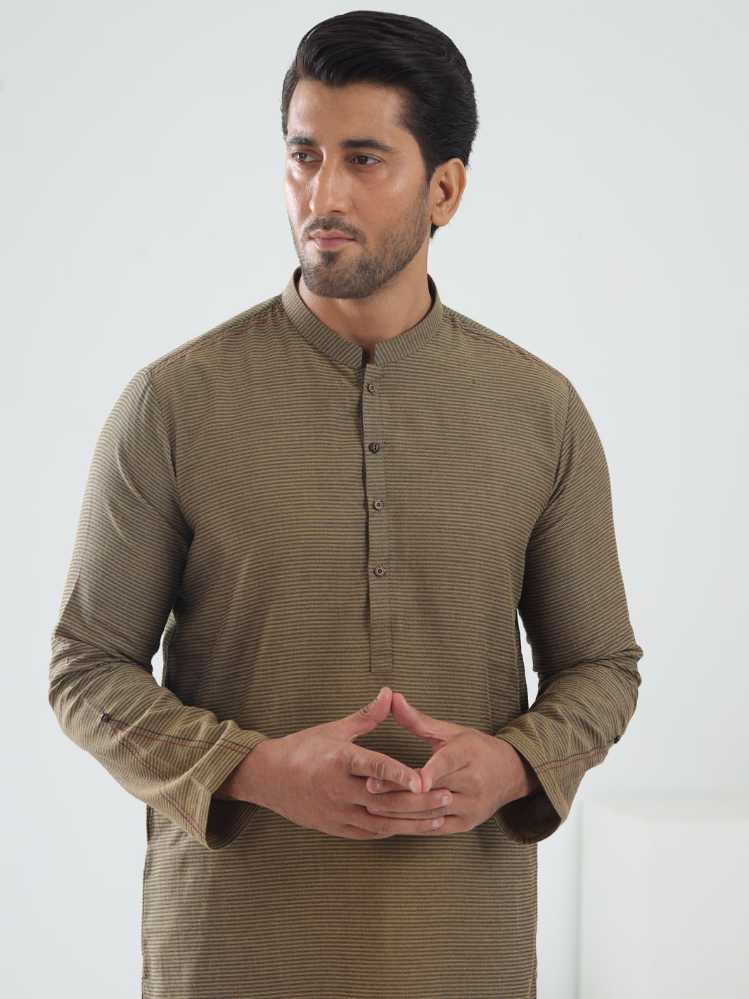 Mustard Cotton Kurta - AL-K-1203