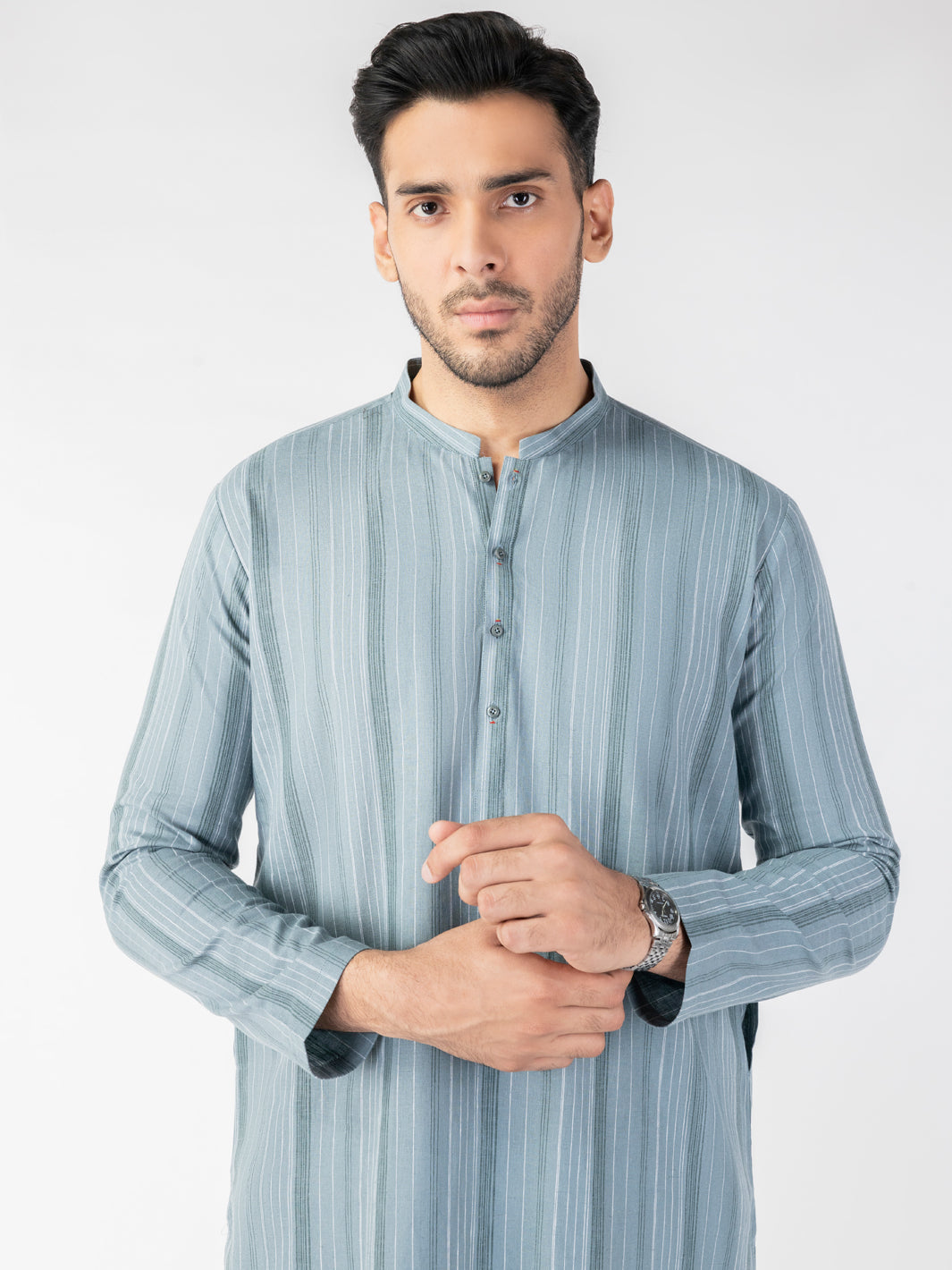 Grey Blended Kurta - AL-K-1245