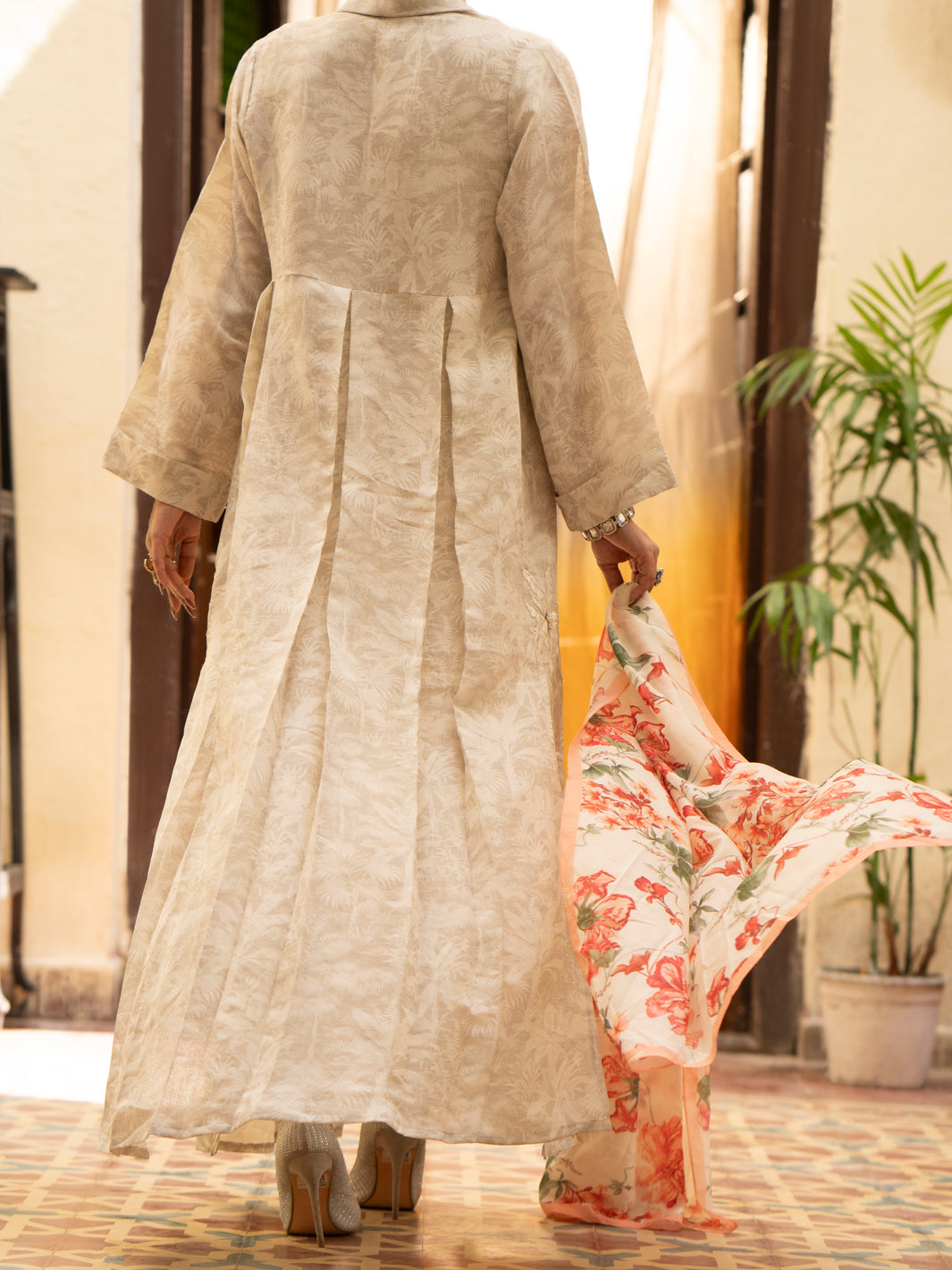 Cream Linen Formal 3Pc Stitched - AL-3PS-LS-417