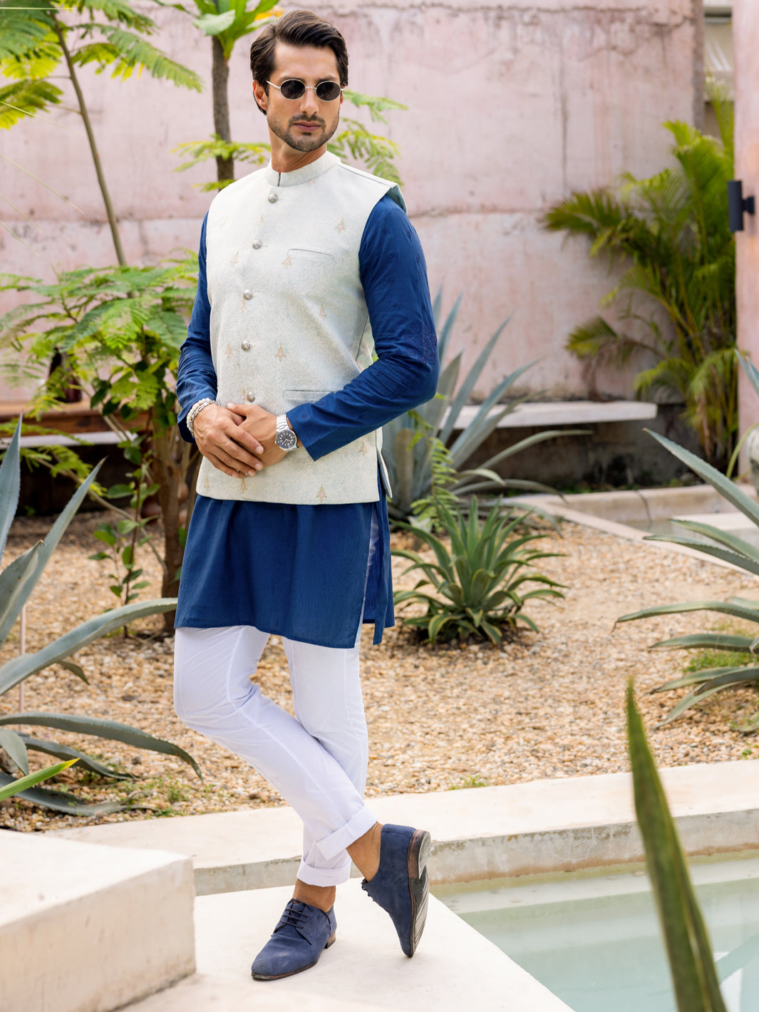 Light Blue Blended Waistcoat - AL-WC-532