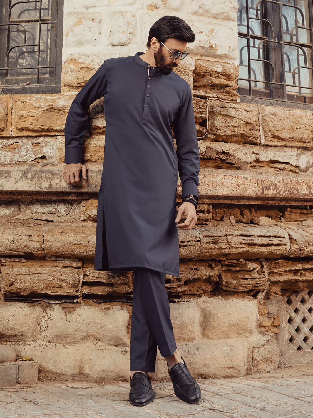 Grey Blended Kurta Trousers - ALET-KT-1002-R2-B