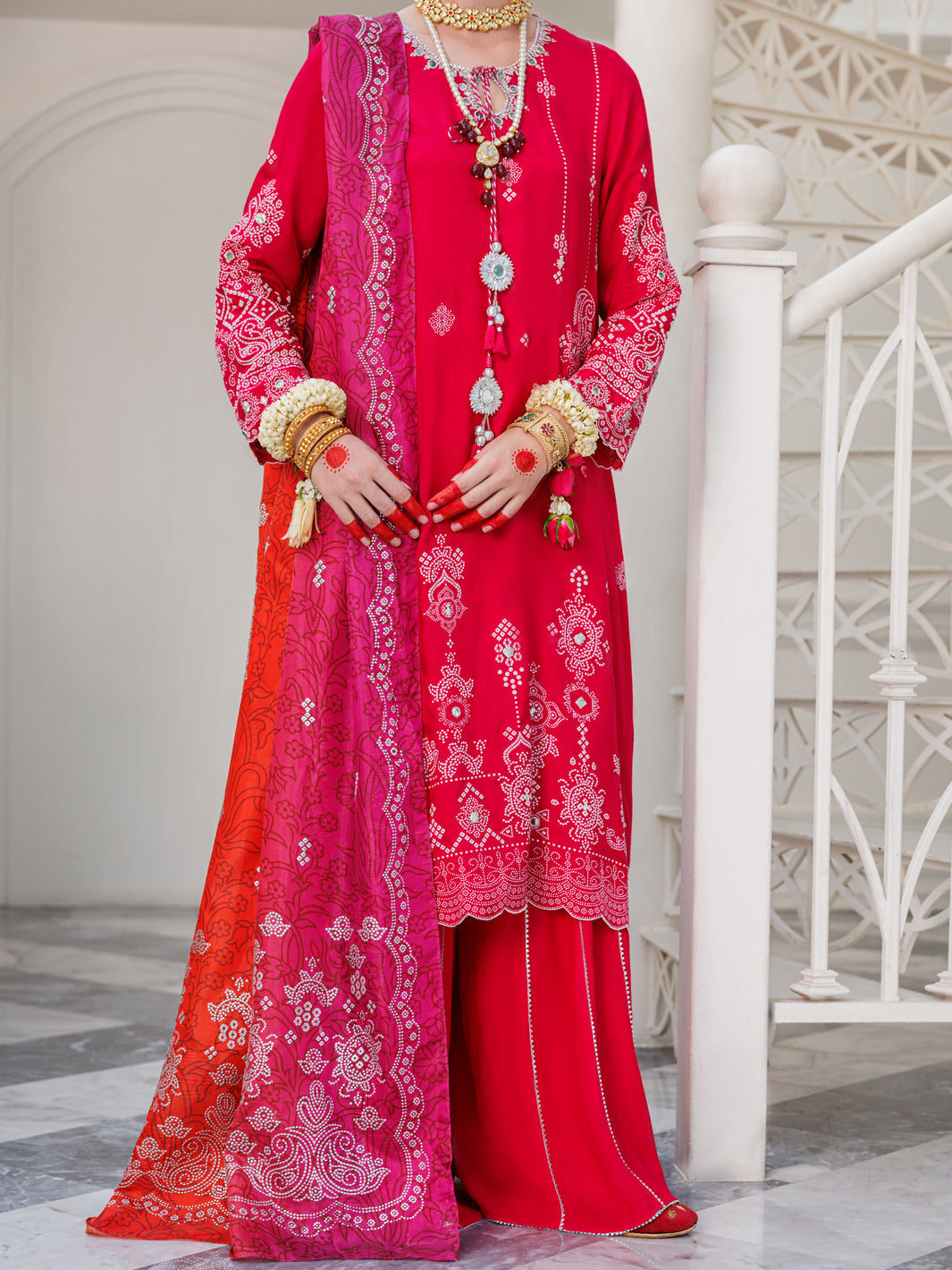 Fuchsia Viscose 3Pc Unstitched - ALP-3PS-1628