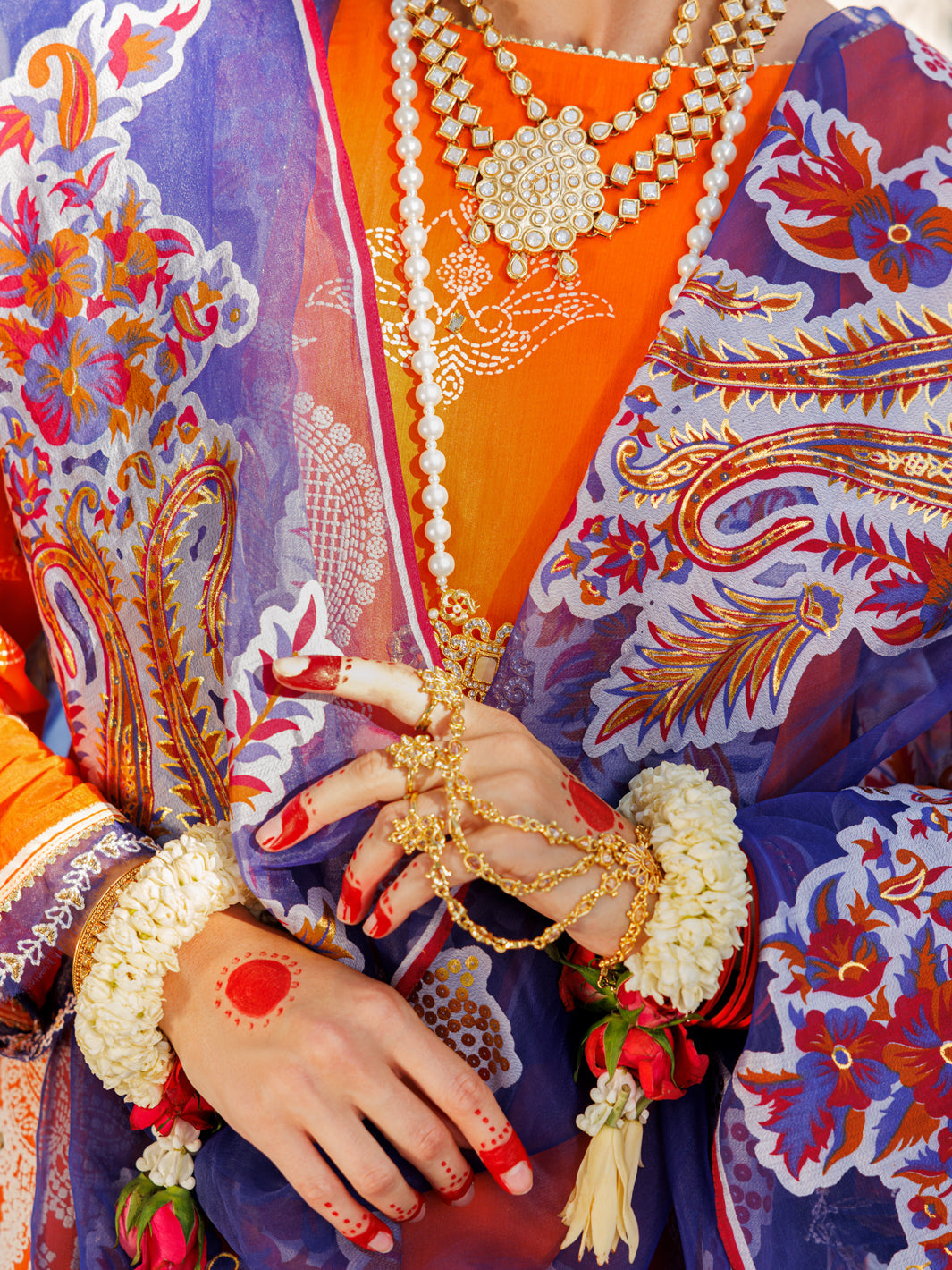 Orange Silk Foam 3Pc Stitched - ALP-3PS-1623