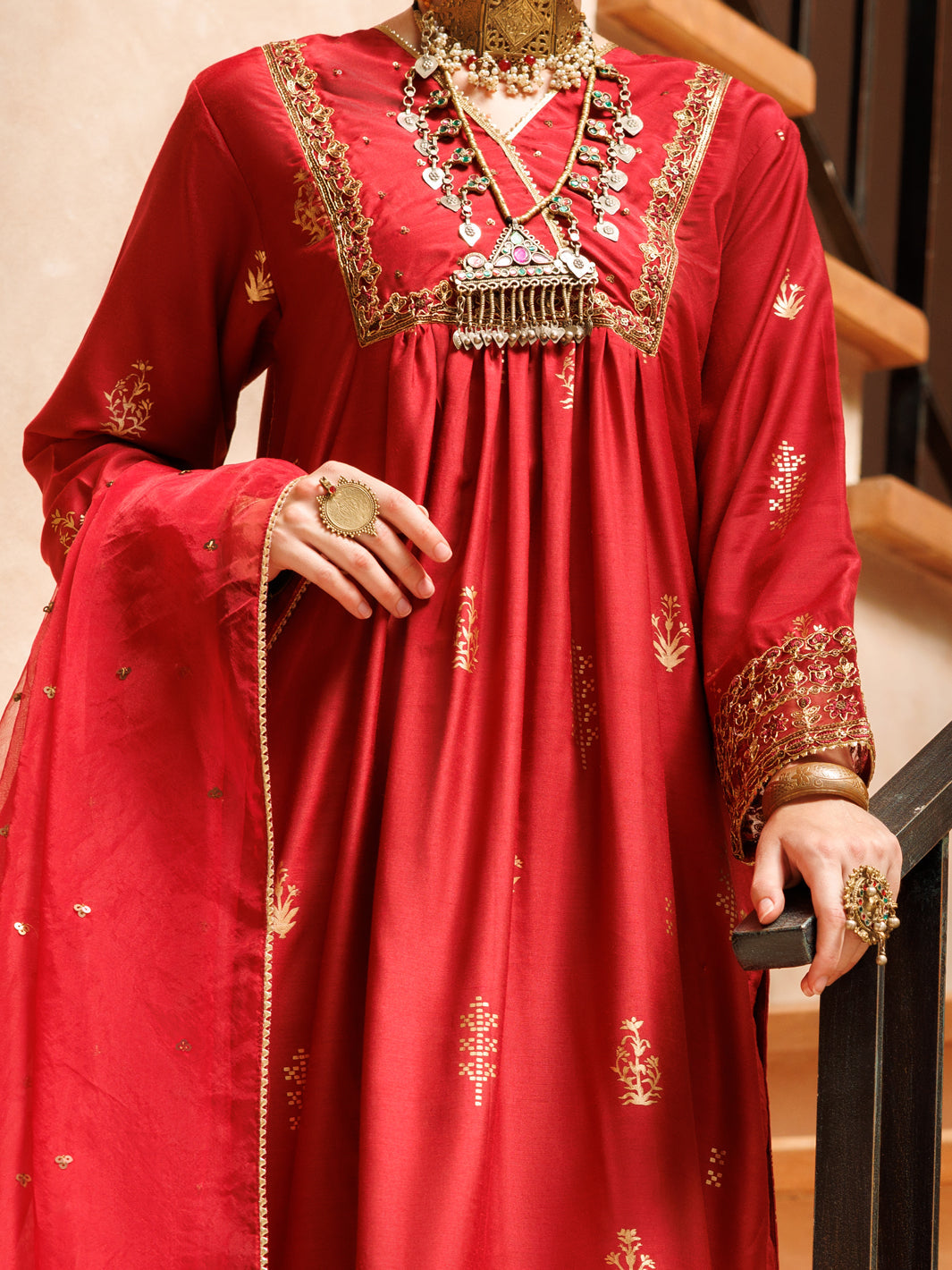 Maroon Salsa Silk 3Pc Stitched - ALP-3PS-1849