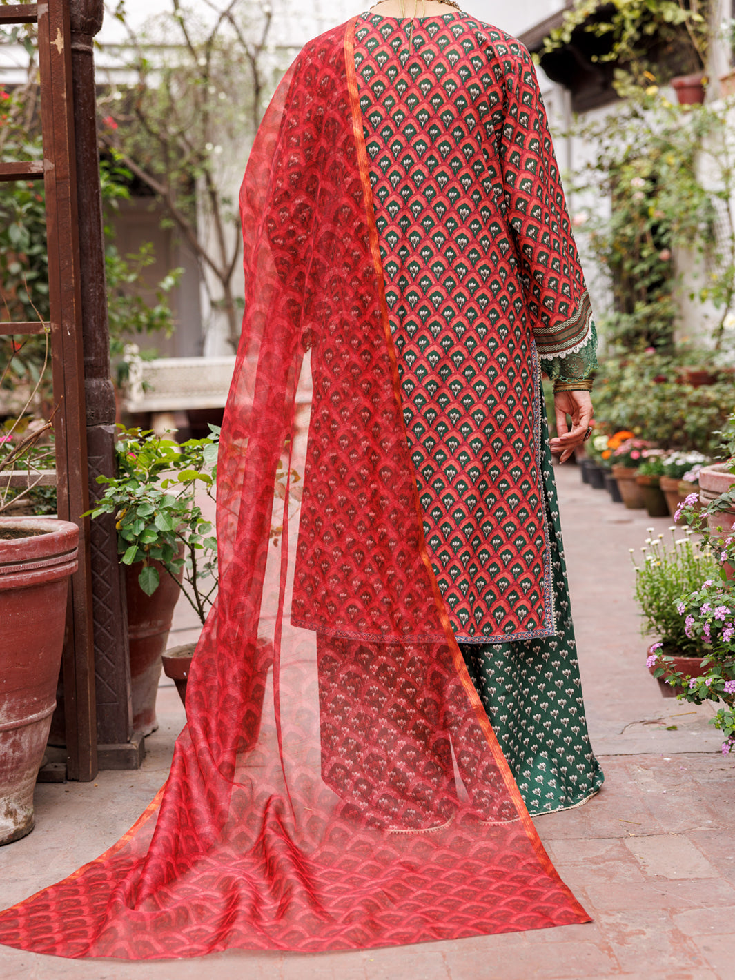 Maroon Cambric 3Pc Unstitched - ALP-3PS-1877