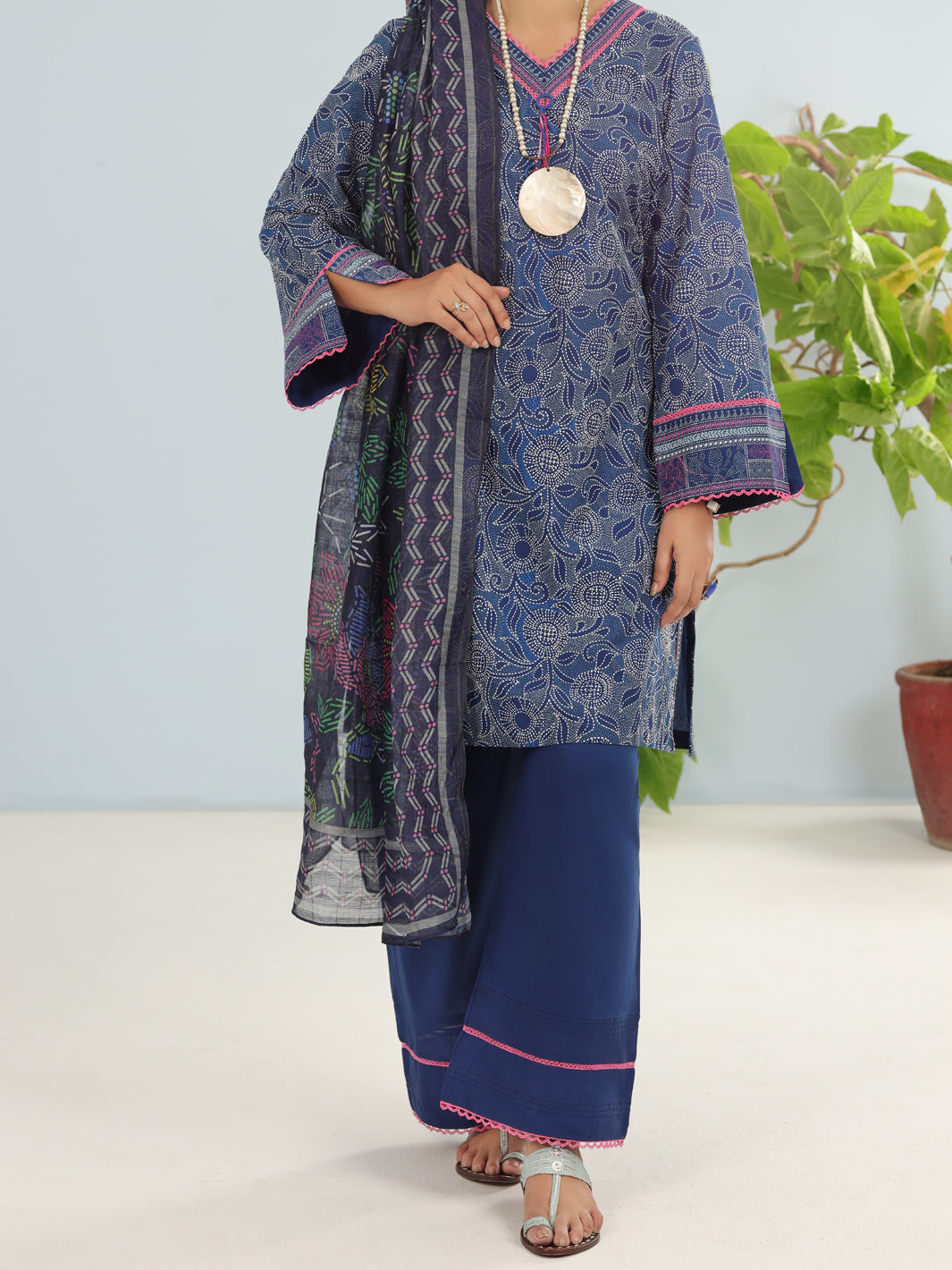 Blue Lawn 3Pc Unstitched - ALP-3PS-1899