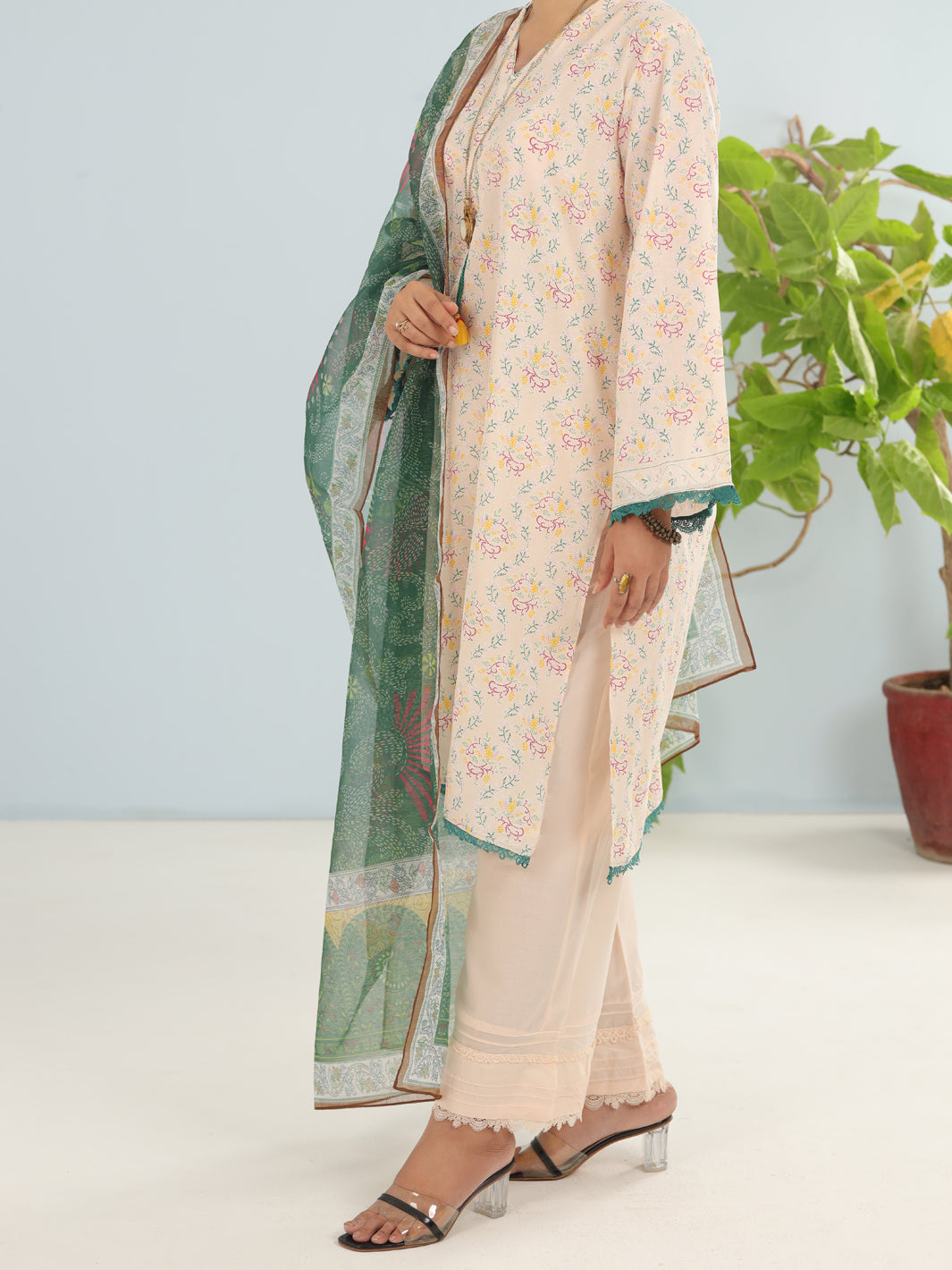 Beige Lawn 3Pc Stitched - ALP-3PS-1900