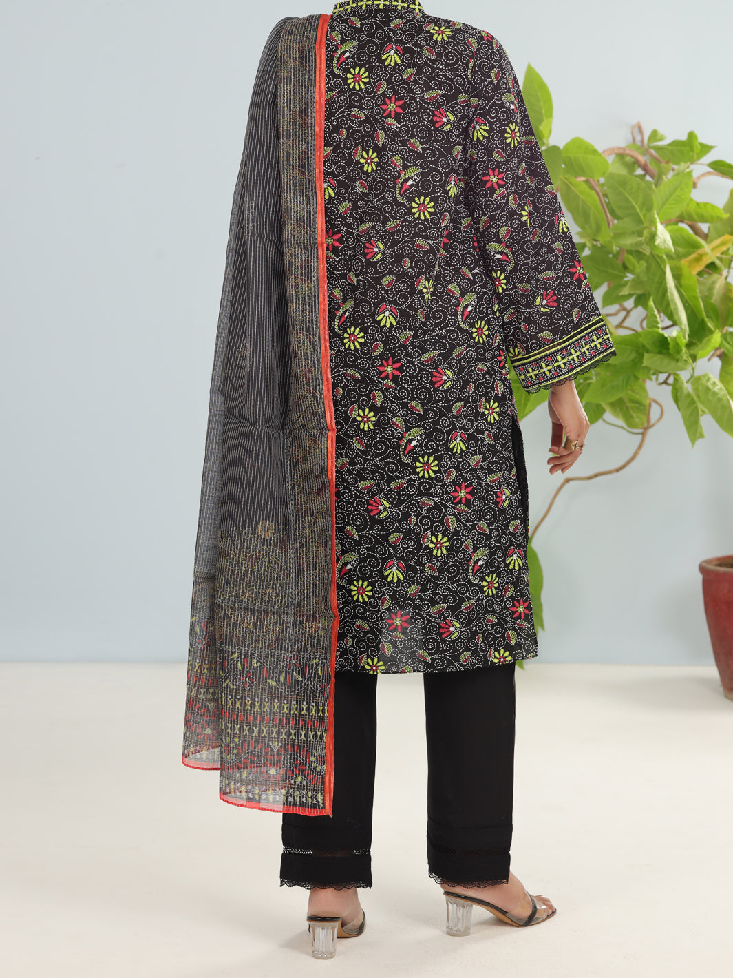 Black Lawn 3Pc Unstitched - ALP-3PS-1901