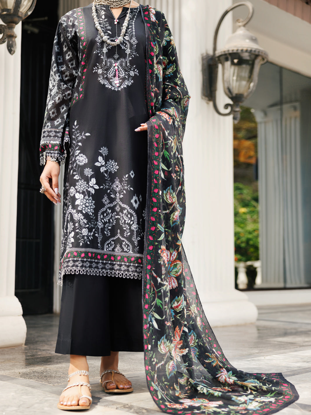Black Lawn 3 Piece Unstitched - ALP-3PS-1999