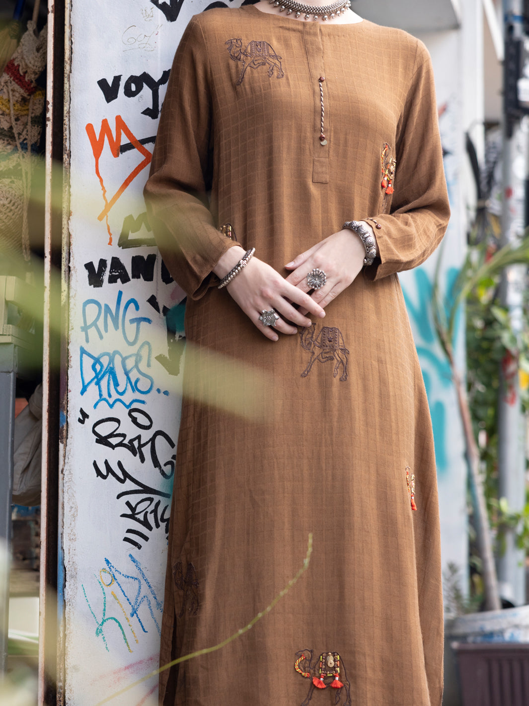 Brown Cotton Dobby 2Pc Stitched - ALP-2PS-LKS-1822
