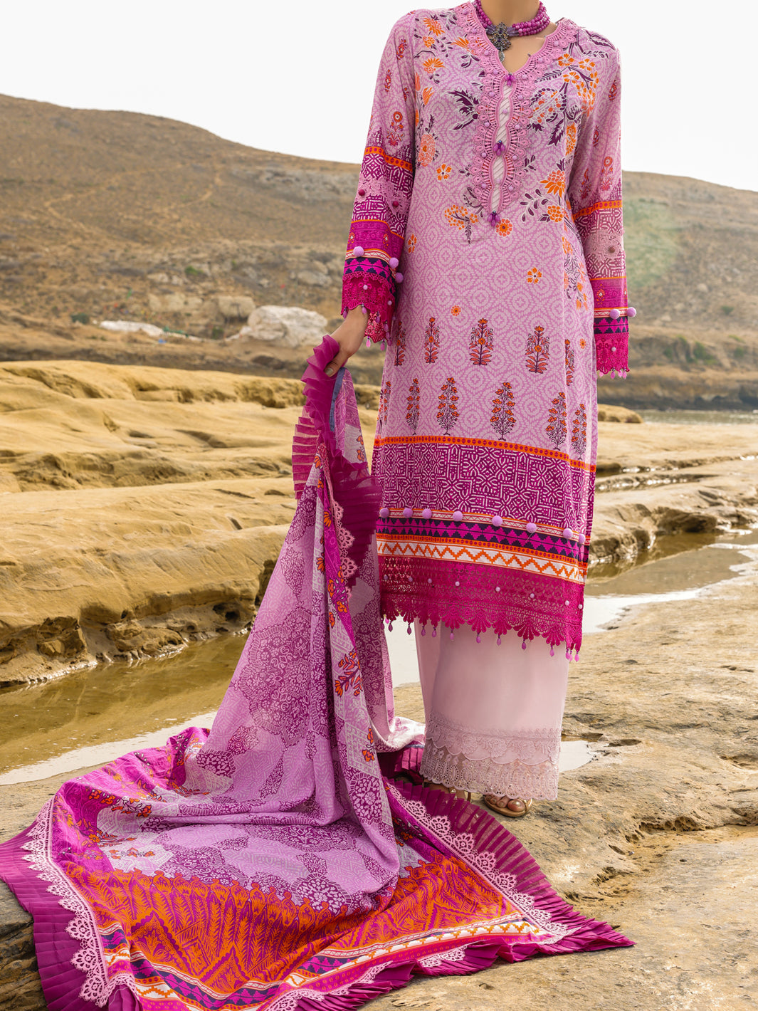 Purple Lawn 2 Piece Unstitched - ALP-2PS-SLKD-UN-2258