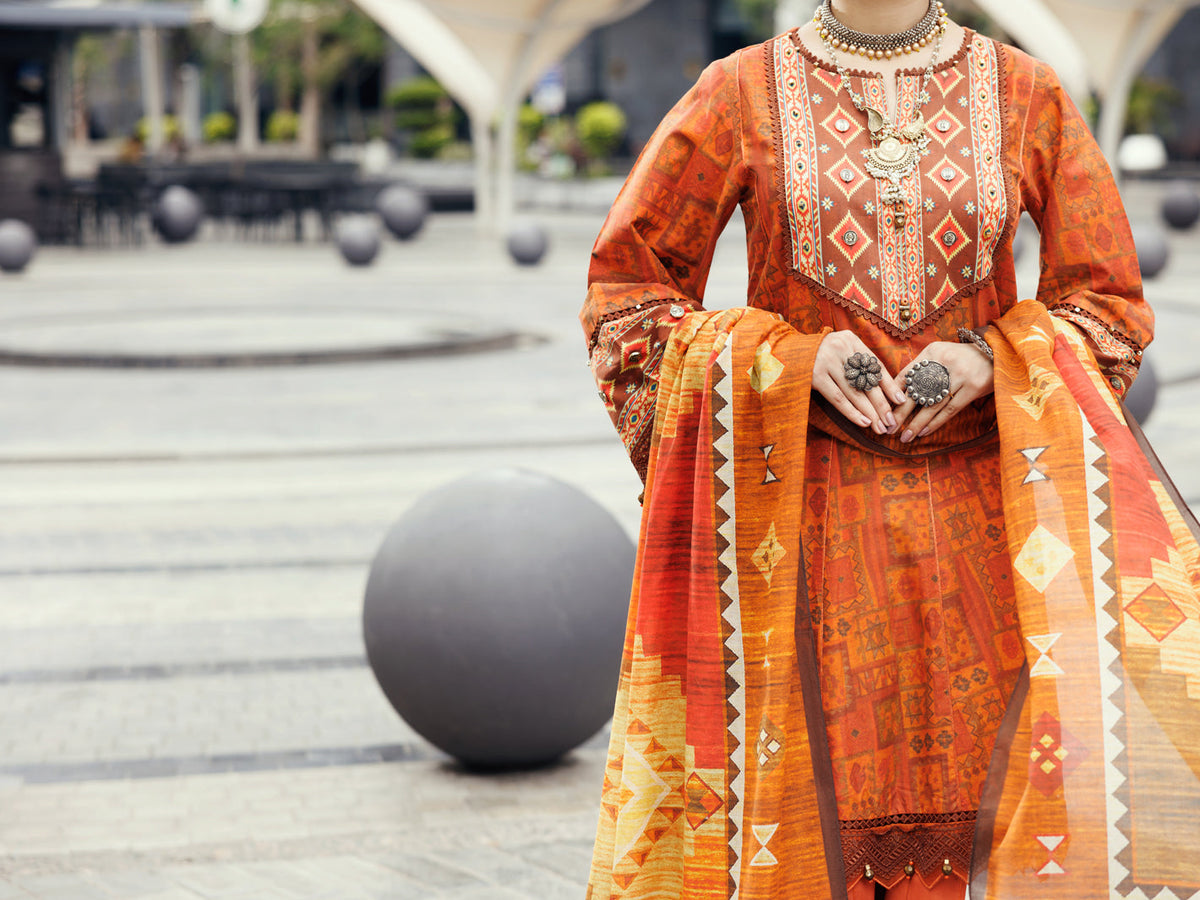 Mustard Lawn 2Pc Unstitched - ALP-2PS-SLKD-UN-2267
