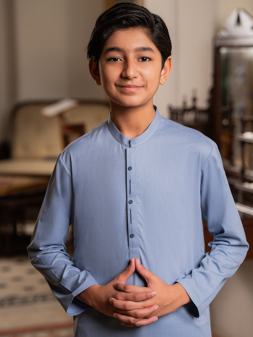 Light Blue Blended Kurta - ALT-K-063