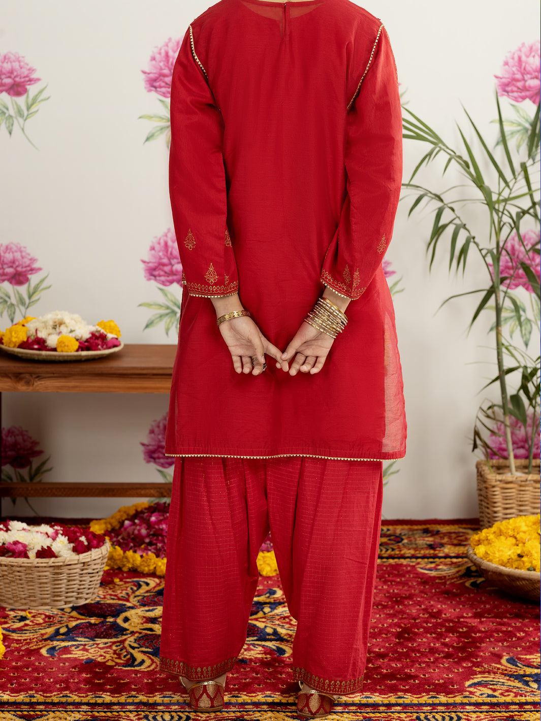 Red Modal 2 Piece Stitched - ALT-2PS-LKS-1125