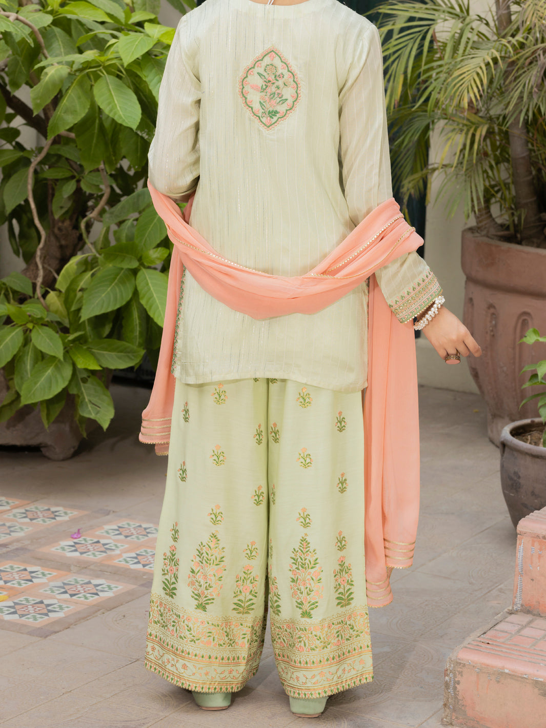 Pistachio Green Lurex 3 Piece Stitched - ALT-3PS-LS-1129