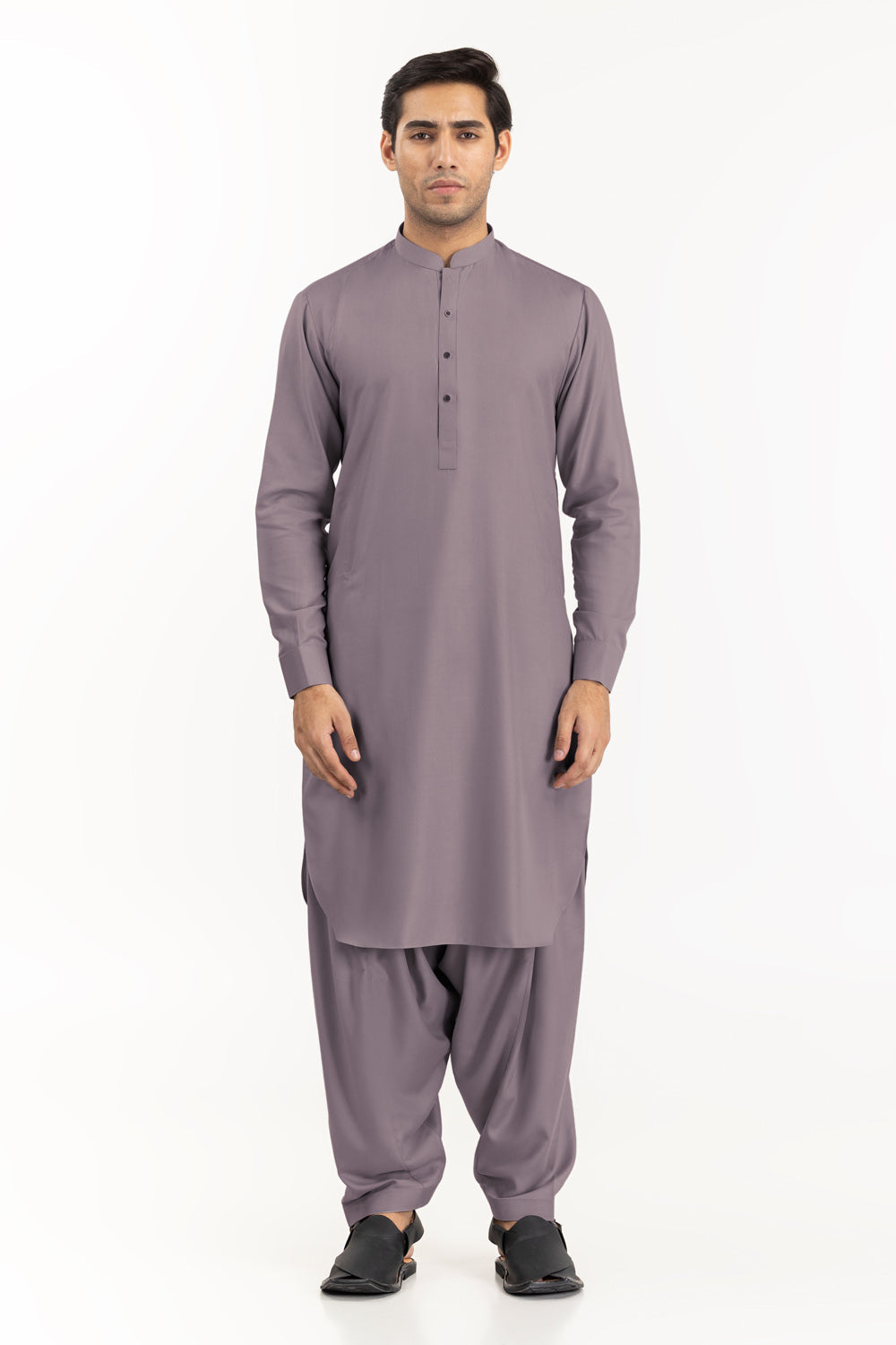 SS25DA-2741 YELLOW 2PCS EMBROIDERED KURTA WITH TROUSER