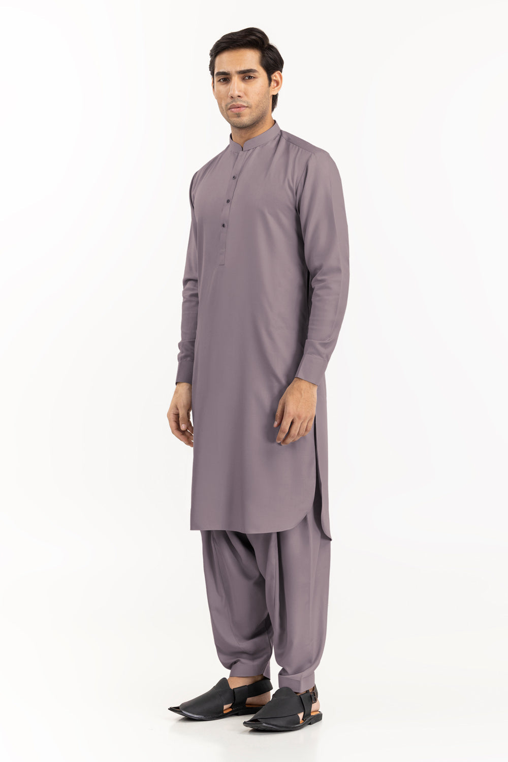 SS25DA-2741 YELLOW 2PCS EMBROIDERED KURTA WITH TROUSER