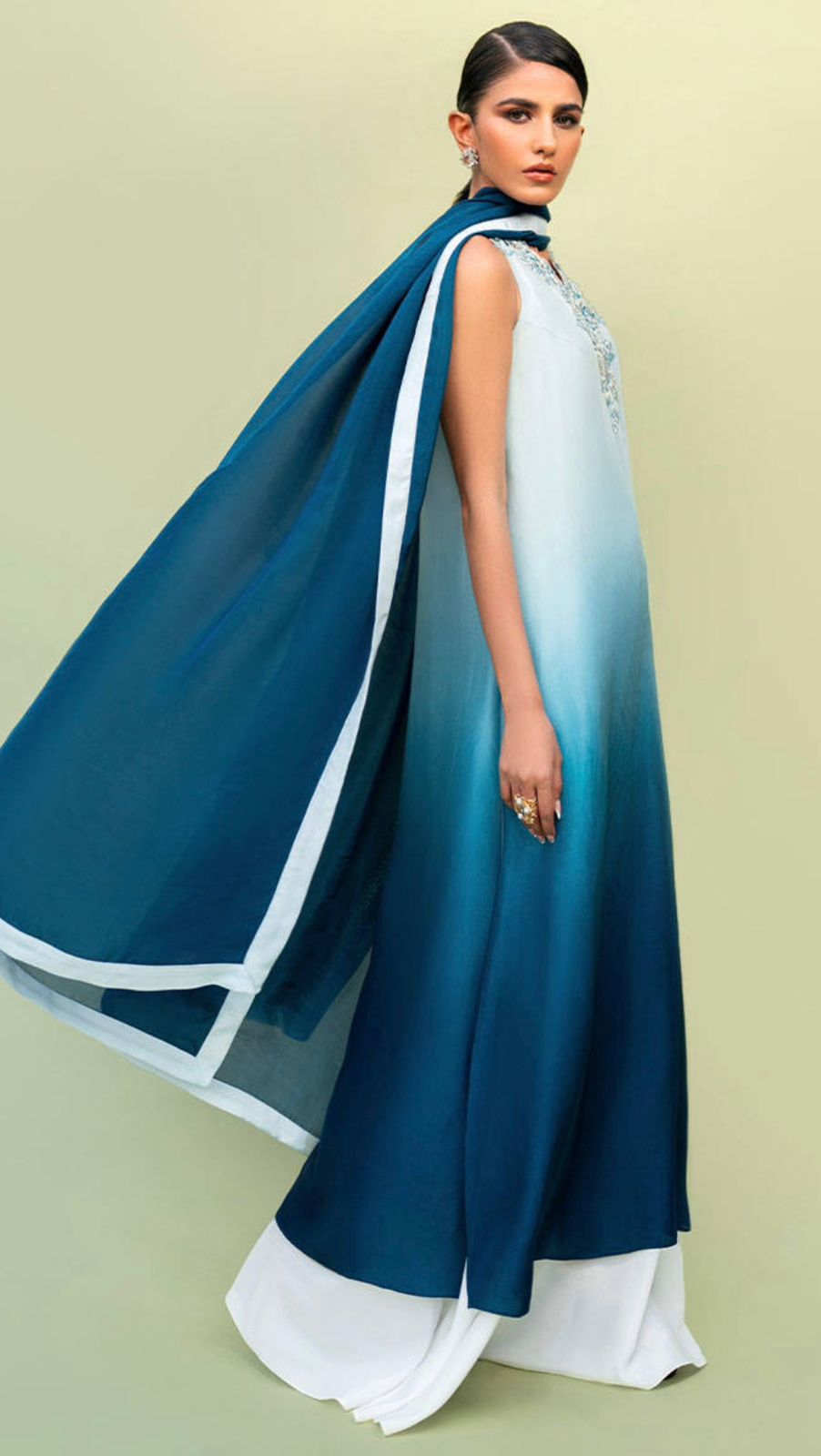 Aqua Ombre' Semi-Formal Edit'25 by Alizay Saad