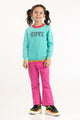 Toddler Girl Aqua Knit Sweater