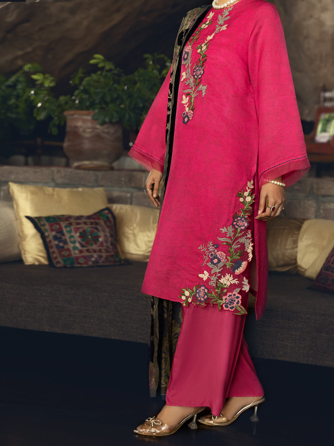 Pink Linen 3Pc Unstitched - AWP-3PS-541